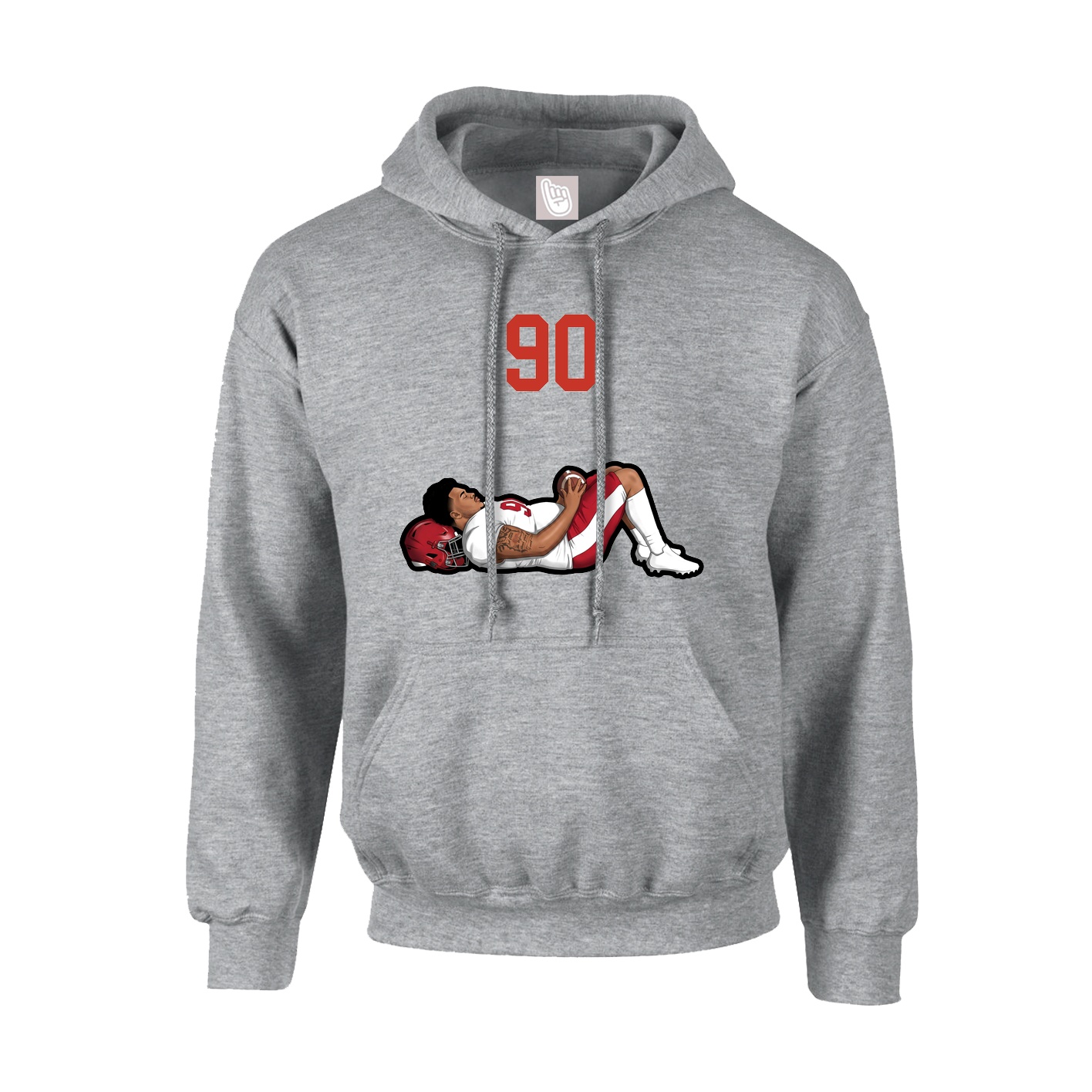 Youth Hoodie — Number Top in Grey