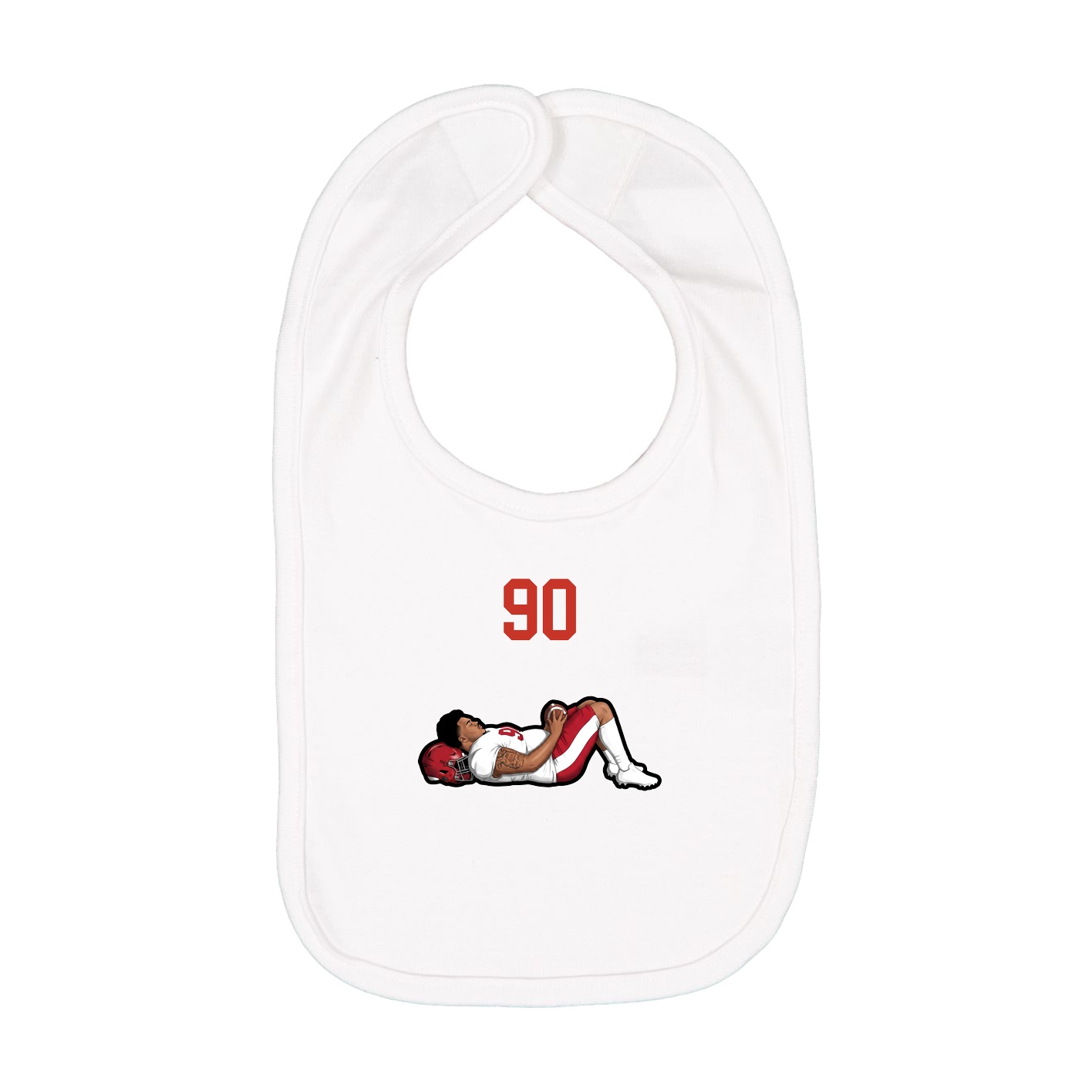 Infant Bib — Number Top in White