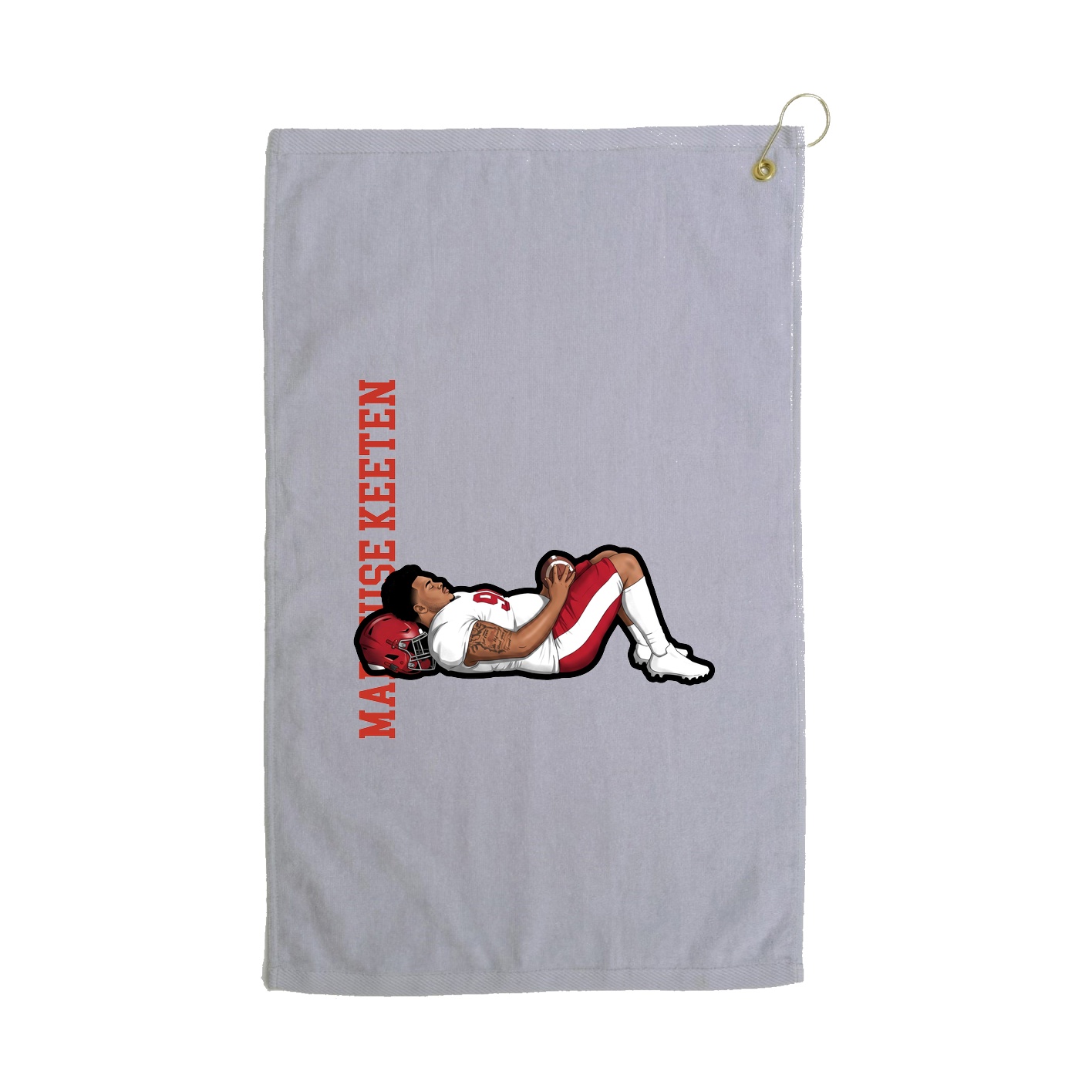 Golf Towel — Name Vertical in Grey