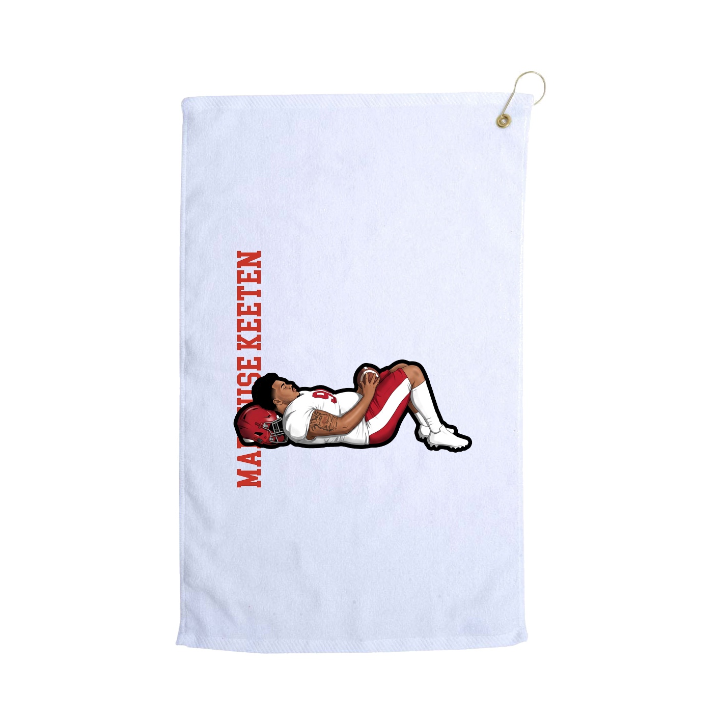 Golf Towel — Name Vertical in White