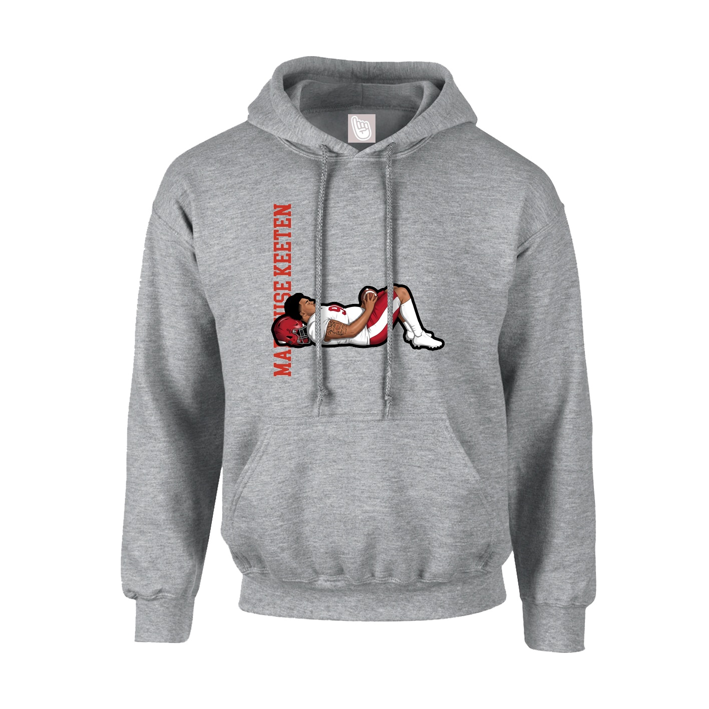 Hoodie — Name Vertical in Grey
