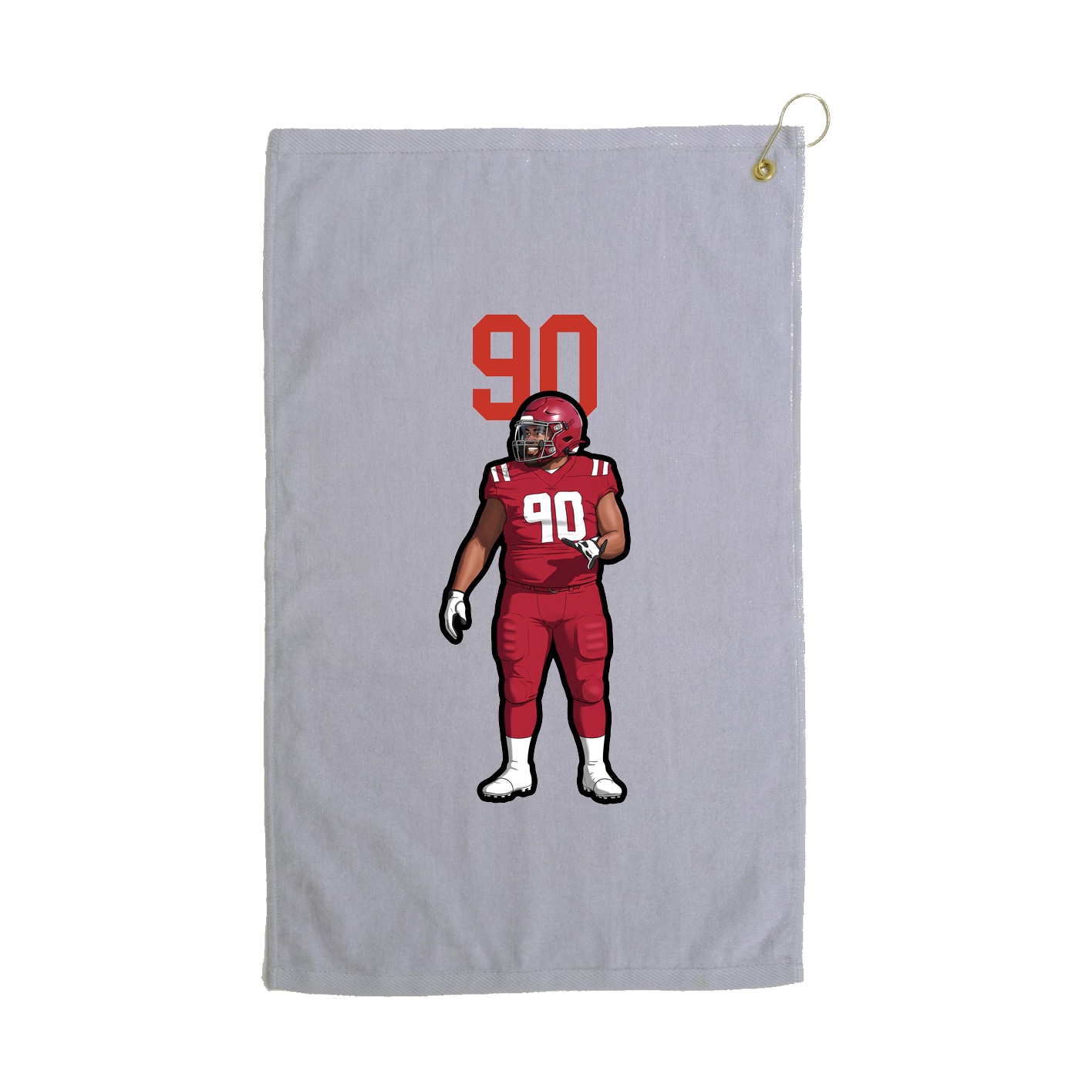 Golf Towel — Number Top in Grey