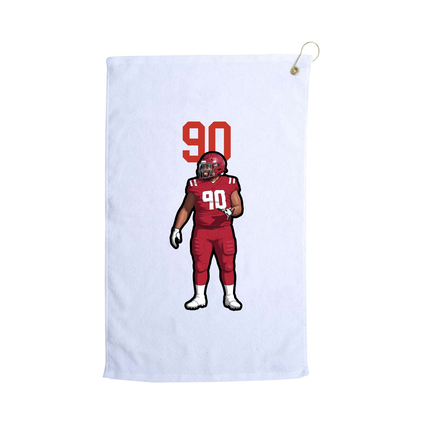 Golf Towel — Number Top in White