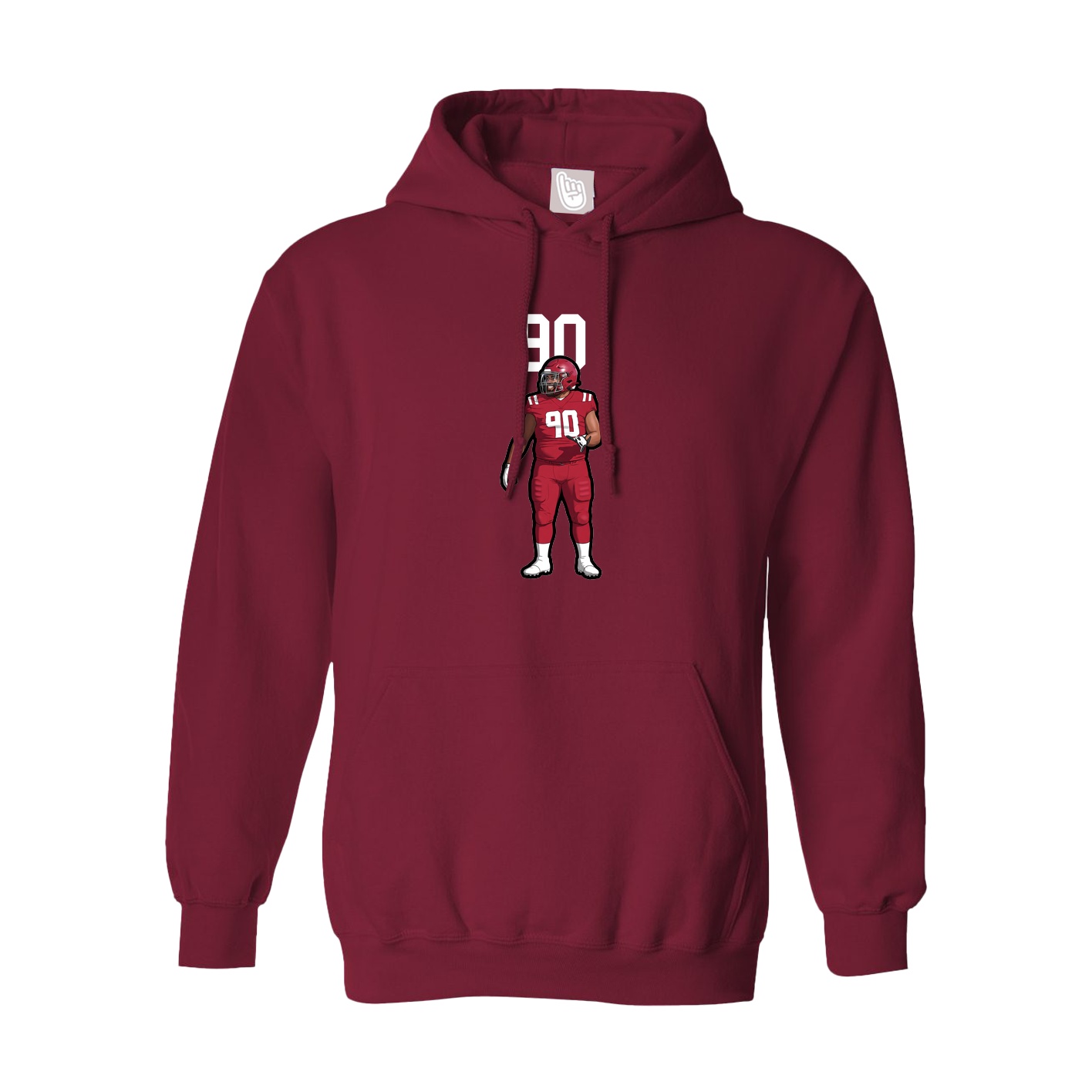 Hoodie — Number Top in Cardinal