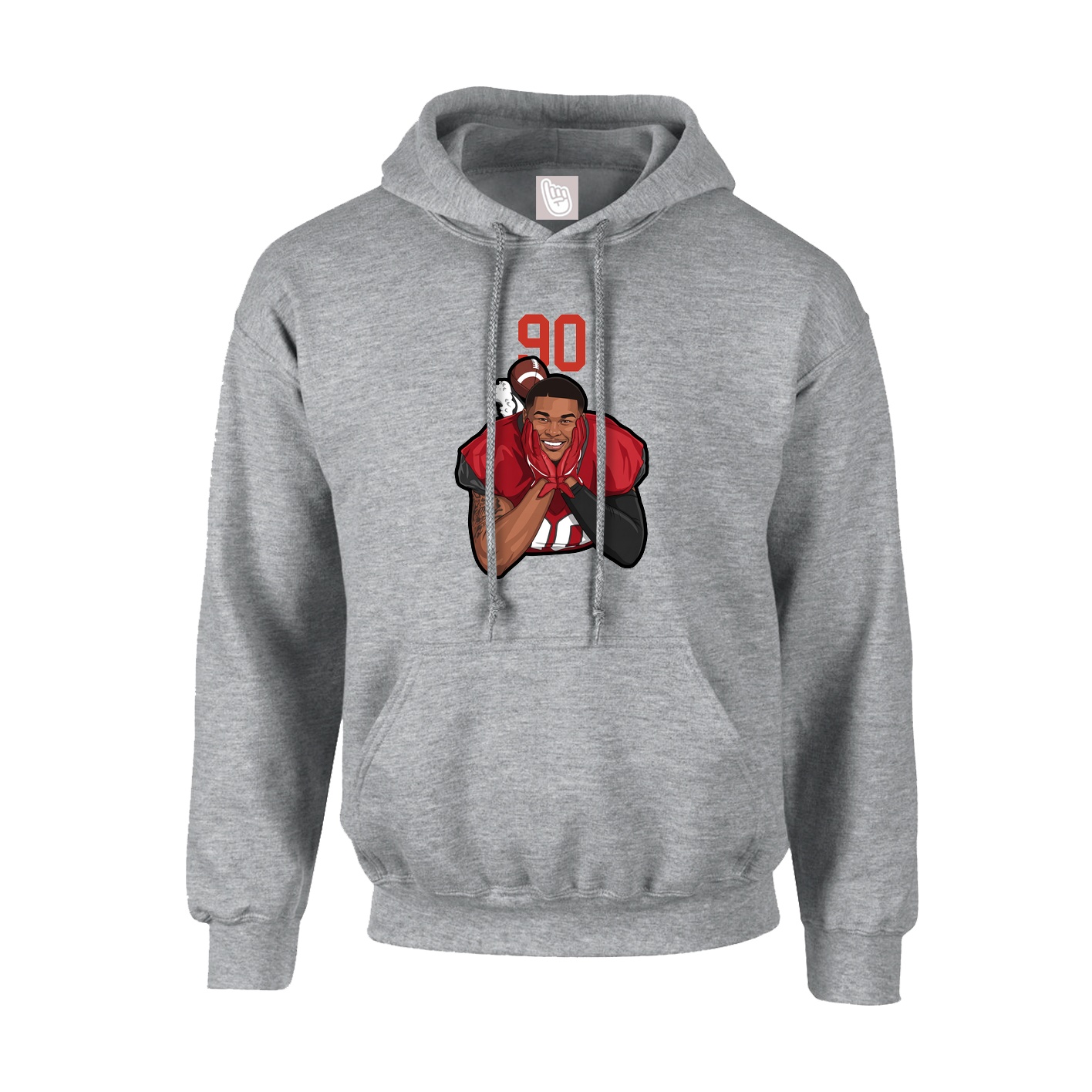 Hoodie — Number Top in Grey