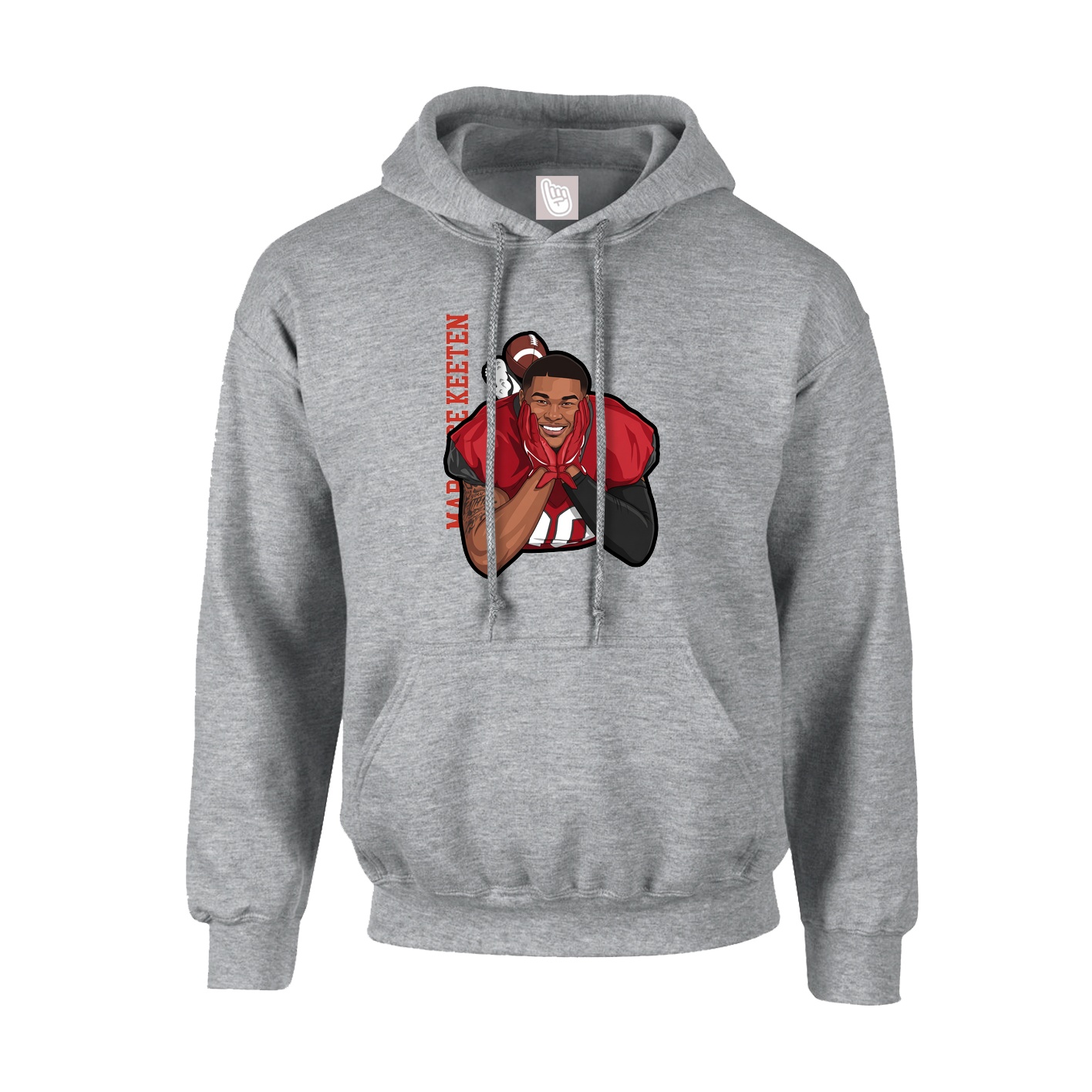 Youth Hoodie — Name Vertical in Grey
