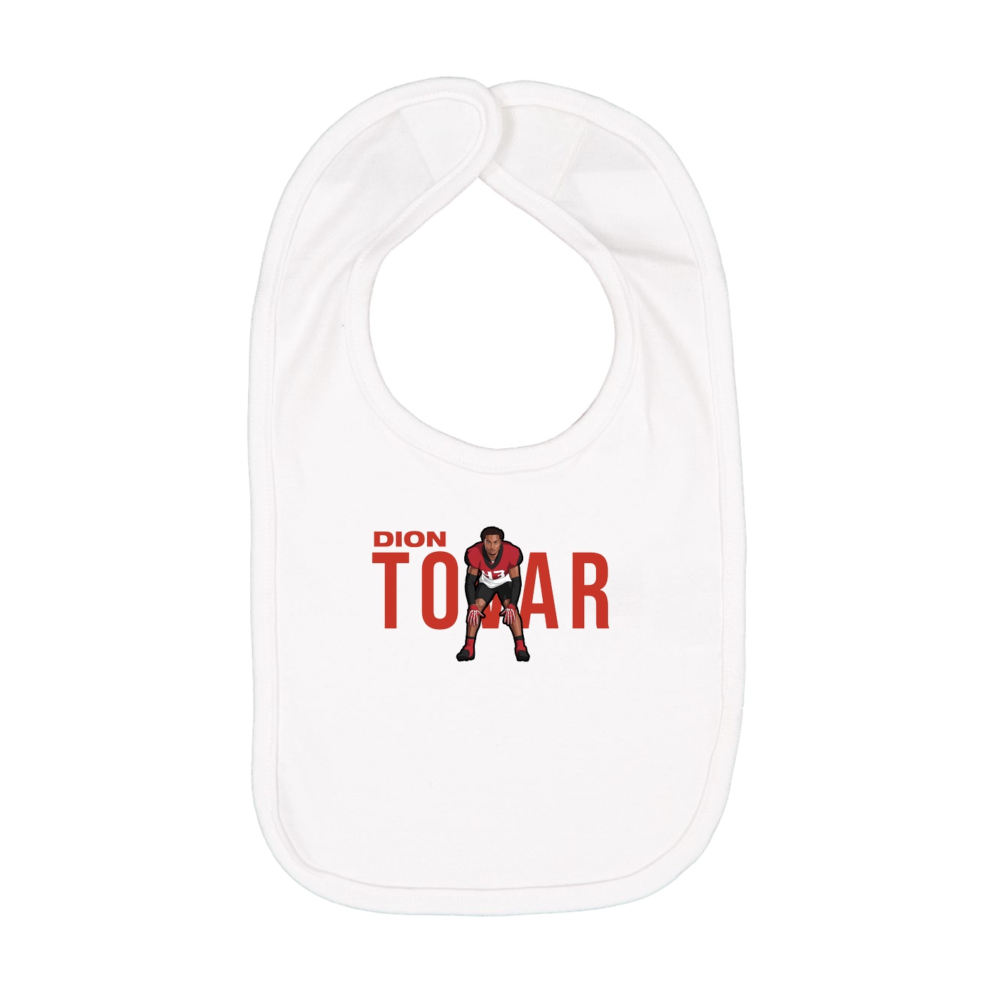 Infant Bib — Player Name in White