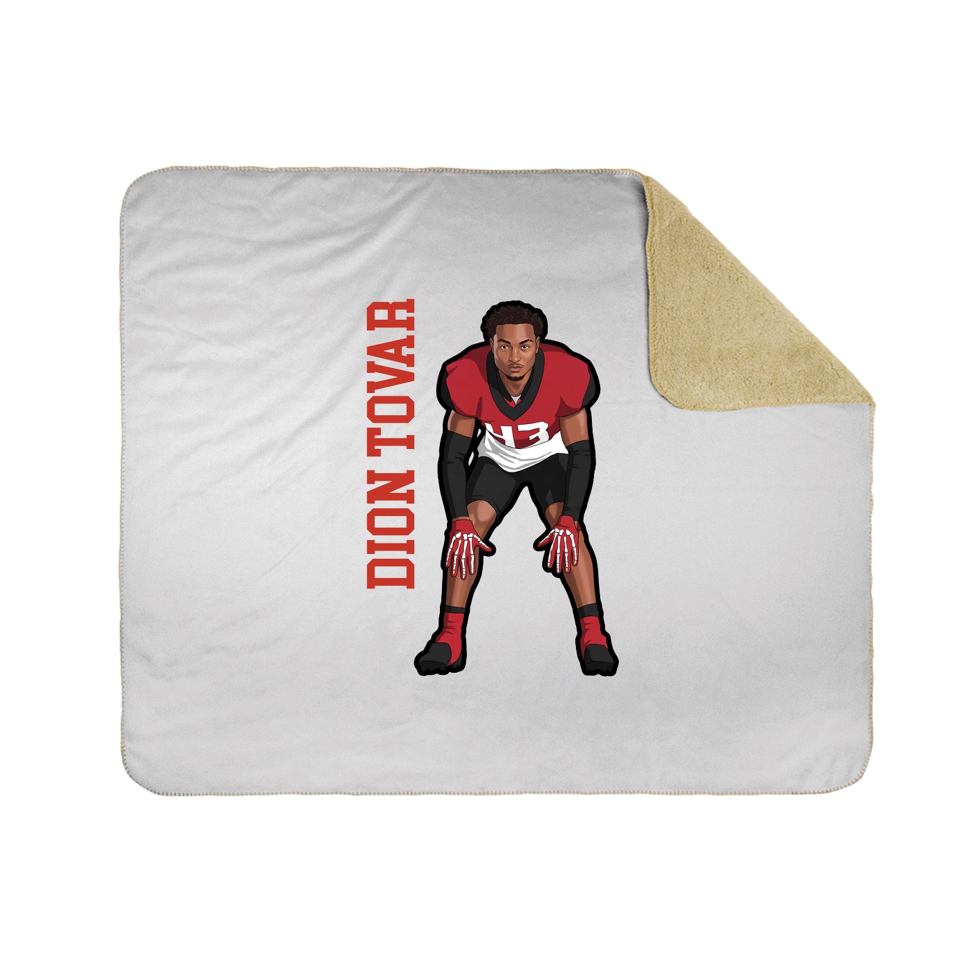 Throw Blanket — Name Vertical in White