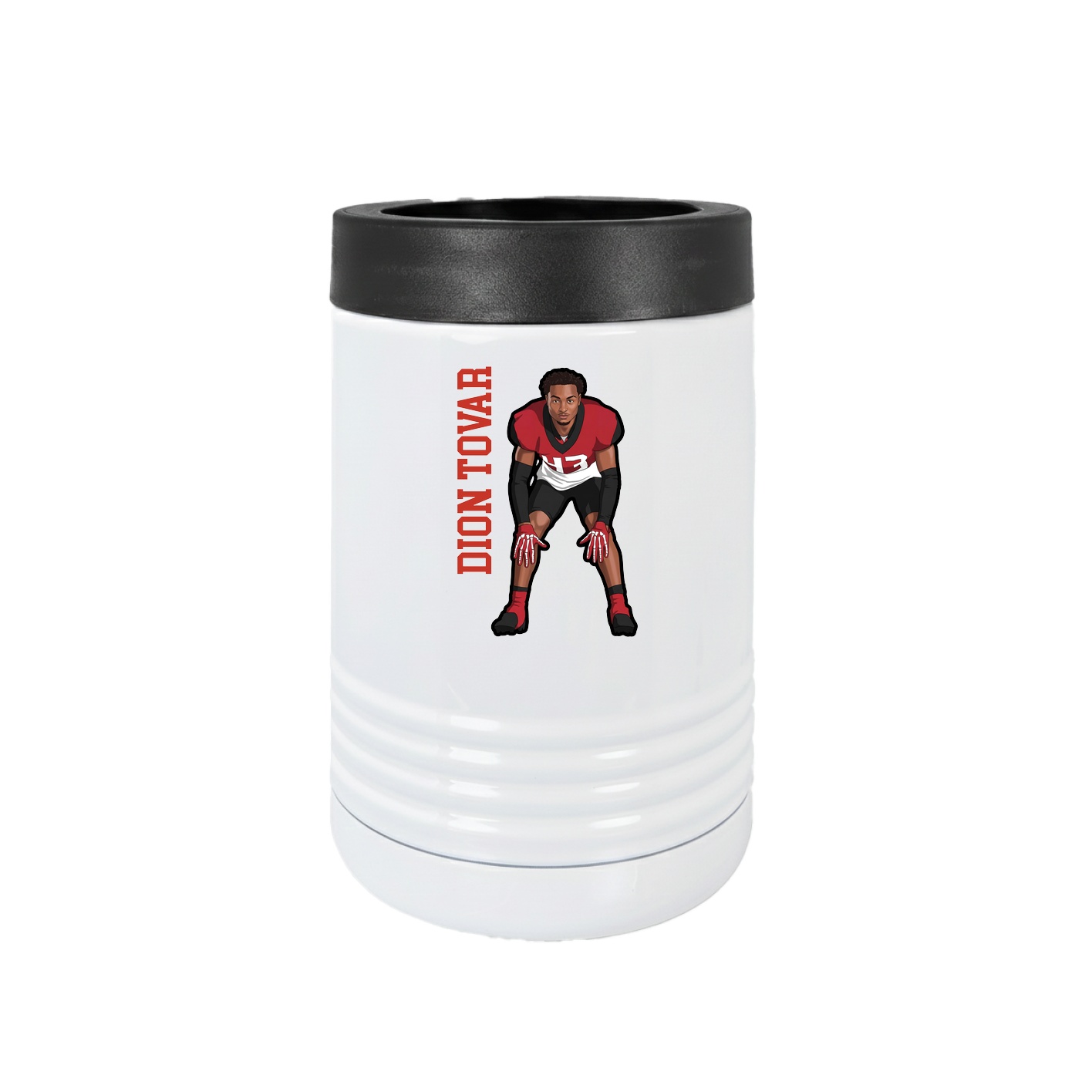 Beverage Holder — Name Vertical in White