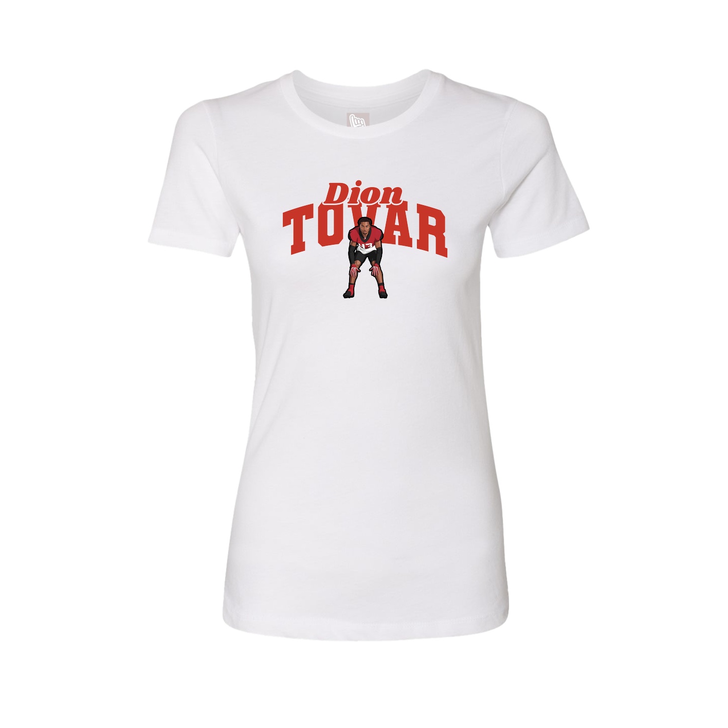Fitted Women's Tee — Signature Arch in White