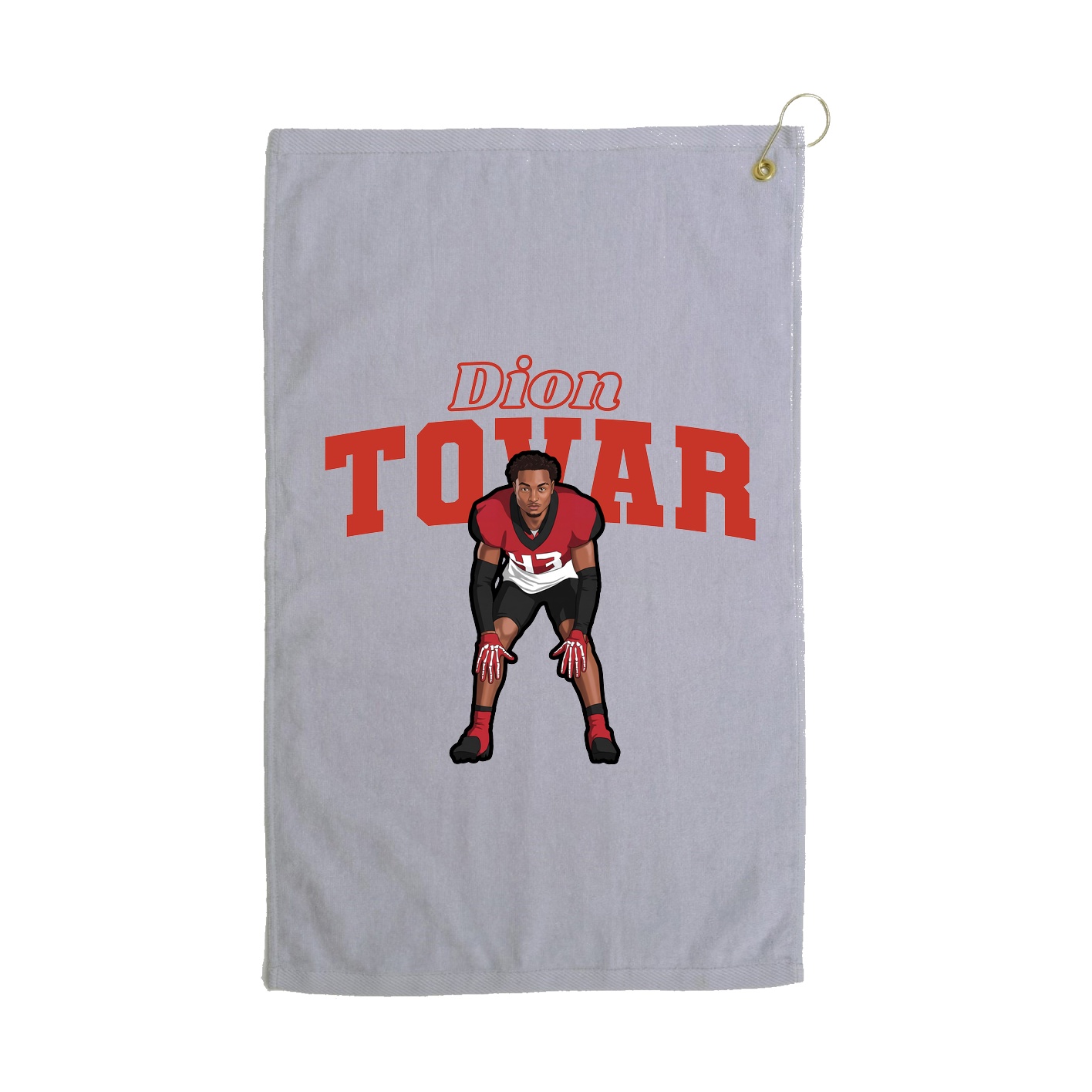 Golf Towel — Name Arch in Grey