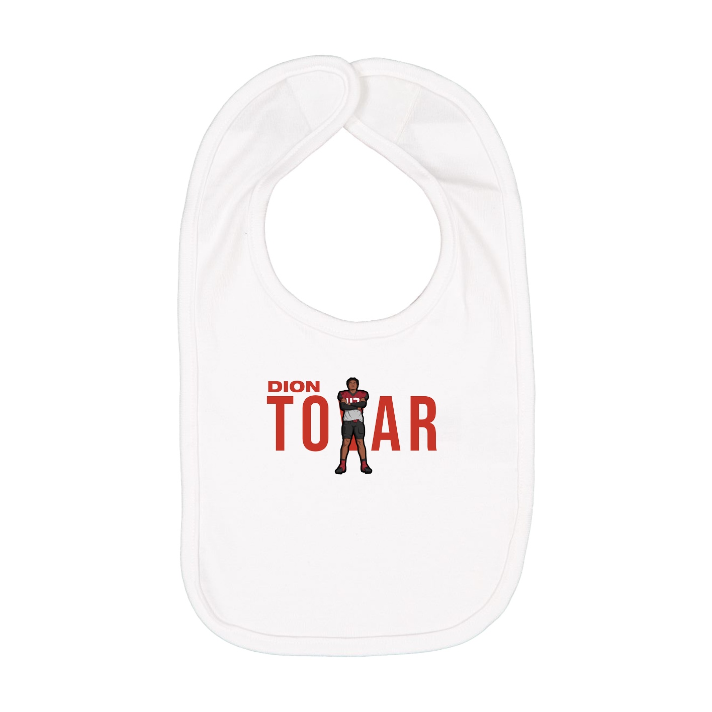 Infant Bib — Player Name in White