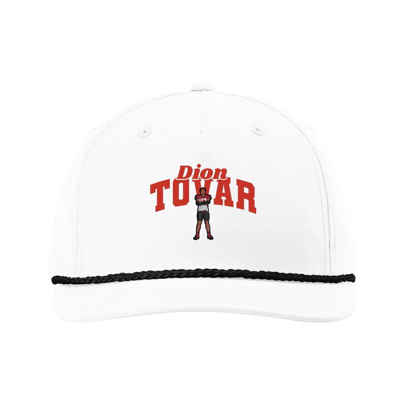 Five-Panel Classic Rope Cap — Signature Arch in White