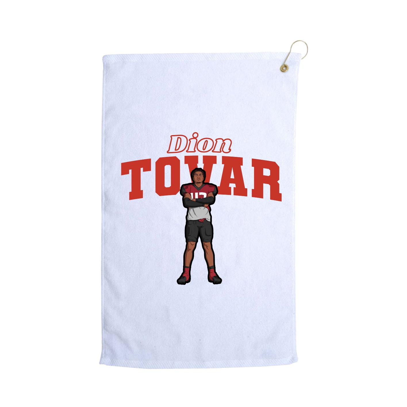 Golf Towel — Name Arch in White