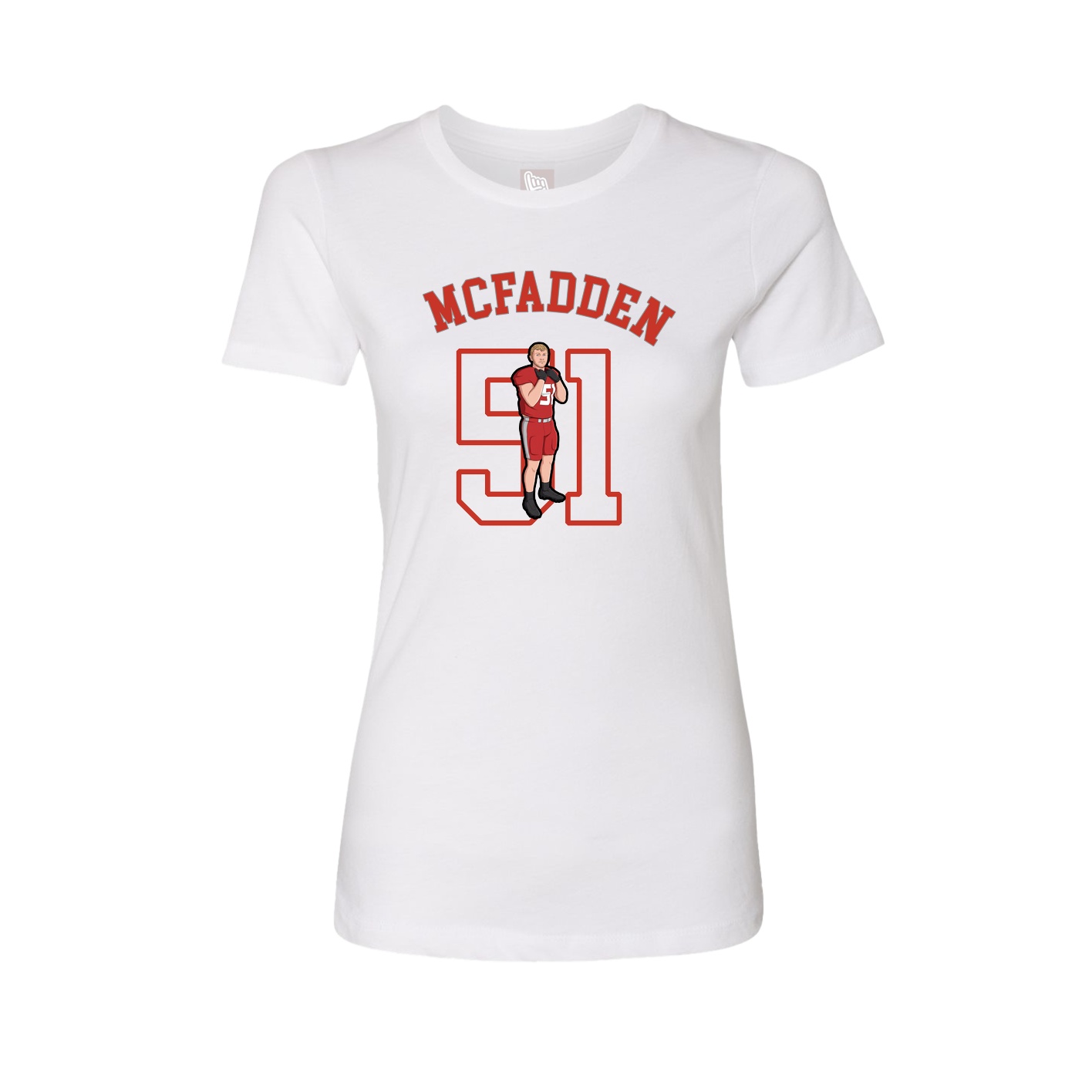 Fitted Women's Tee — Shirsey Arch in White