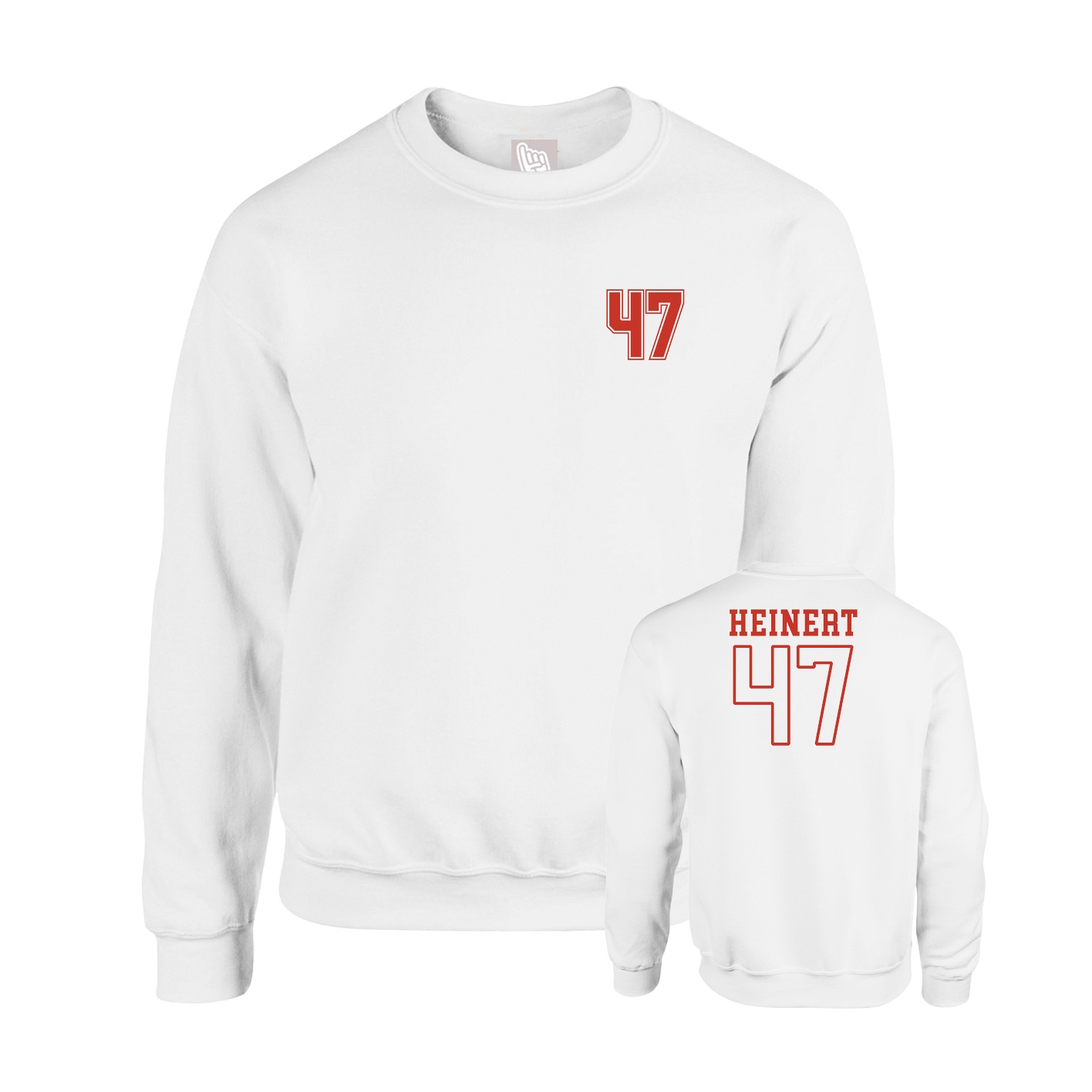 Fleece Crew — Chest Back in White
