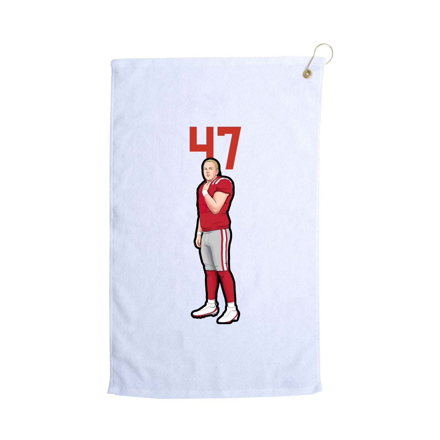Golf Towel — Number Top in White