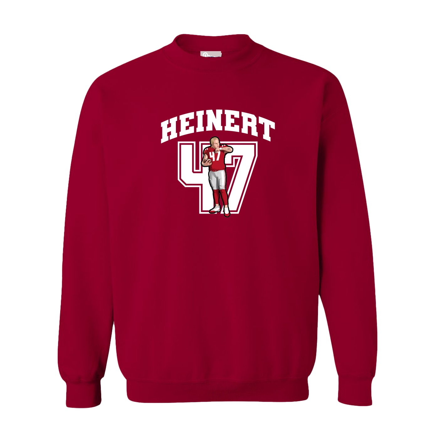 Fleece Crew — Number in Cardinal