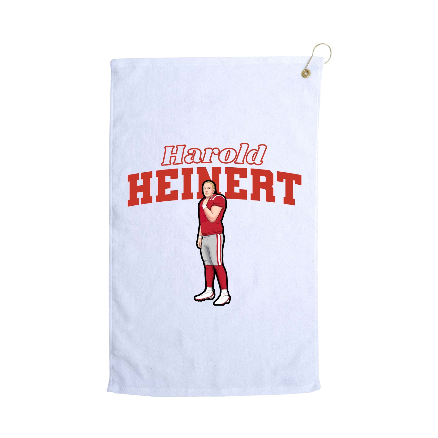 Golf Towel — Name Arch in White