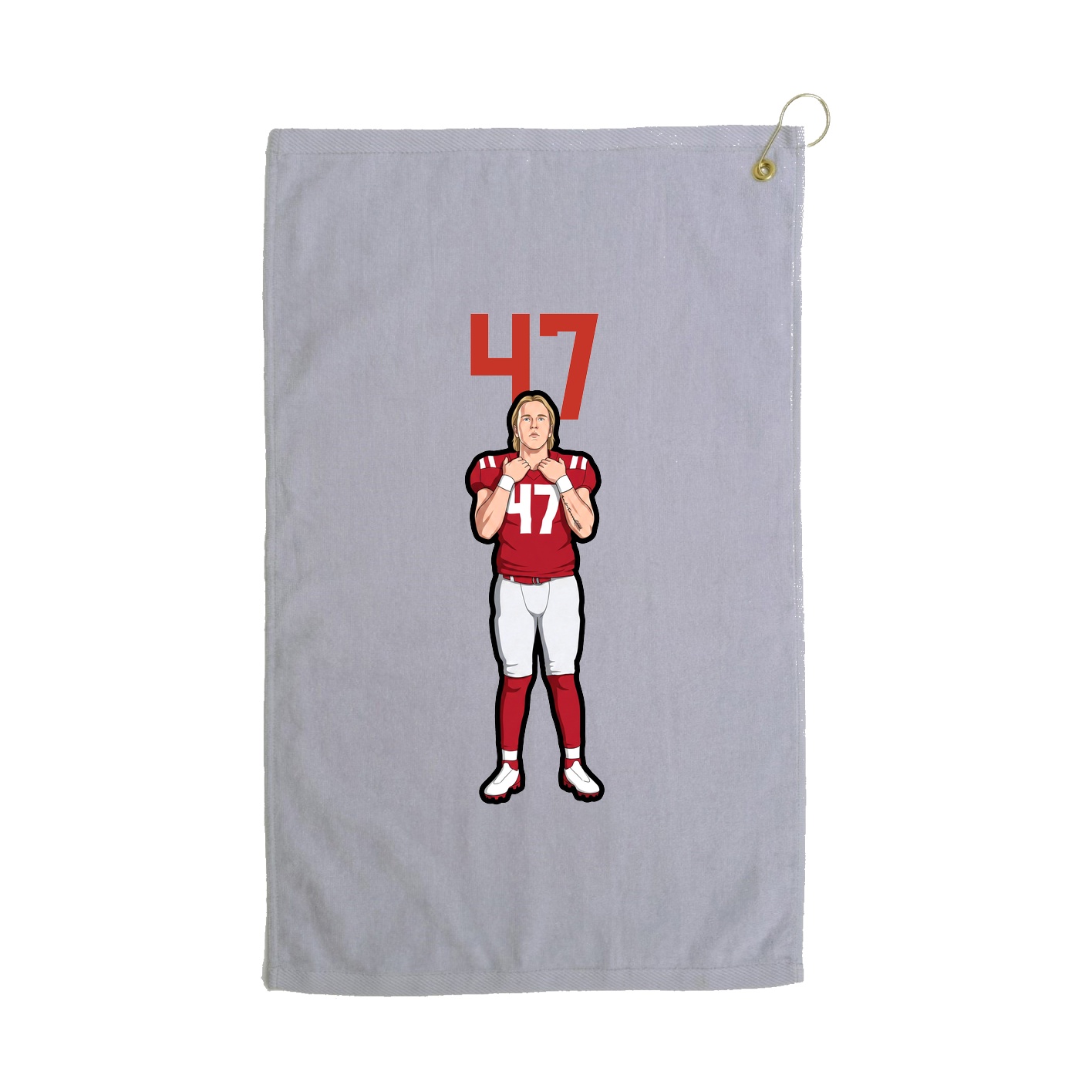 Golf Towel — Number Top in Grey