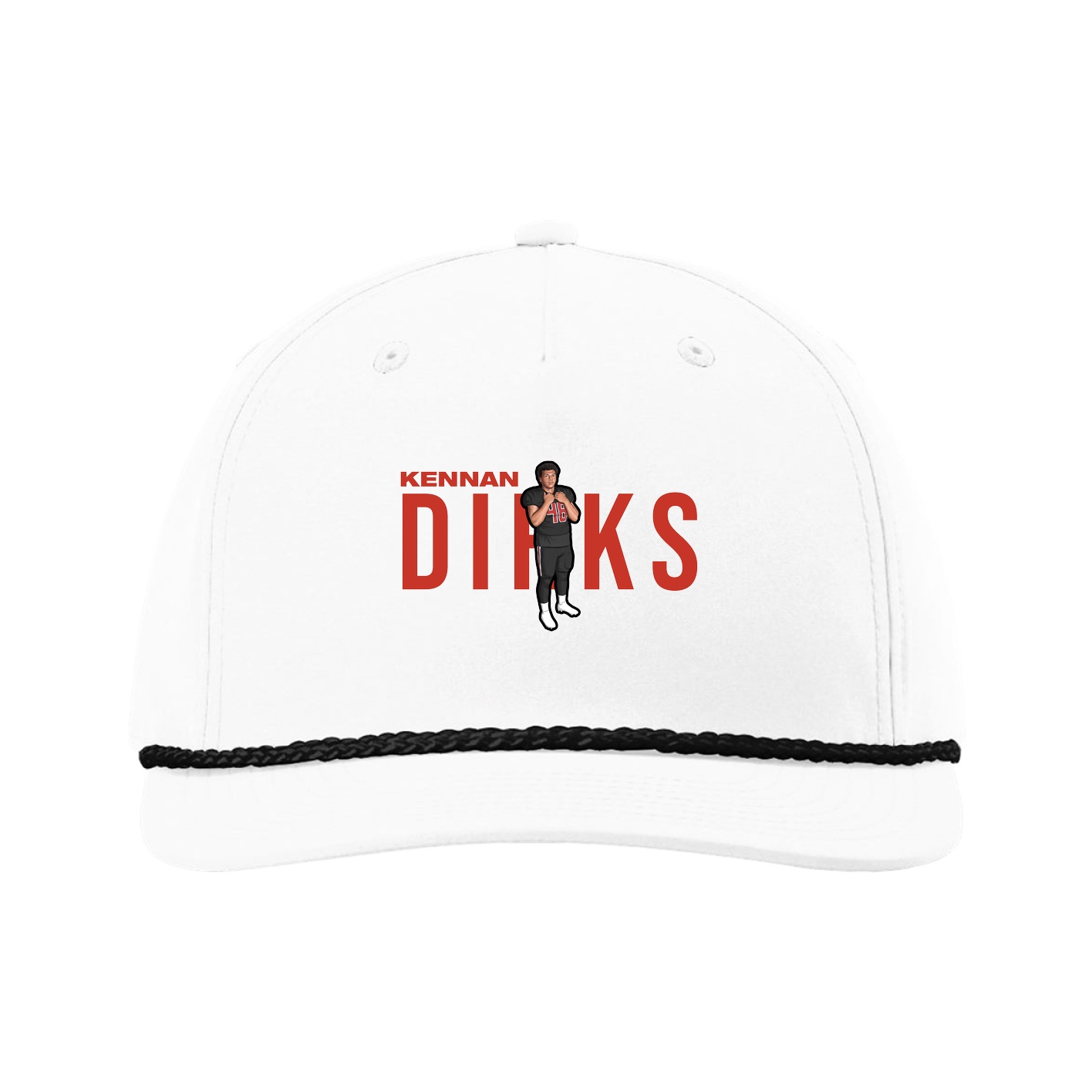 Five-Panel Classic Rope Cap — Player Name in White