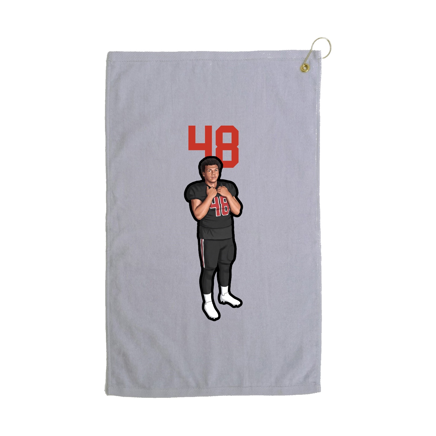 Golf Towel — Number Top in Grey
