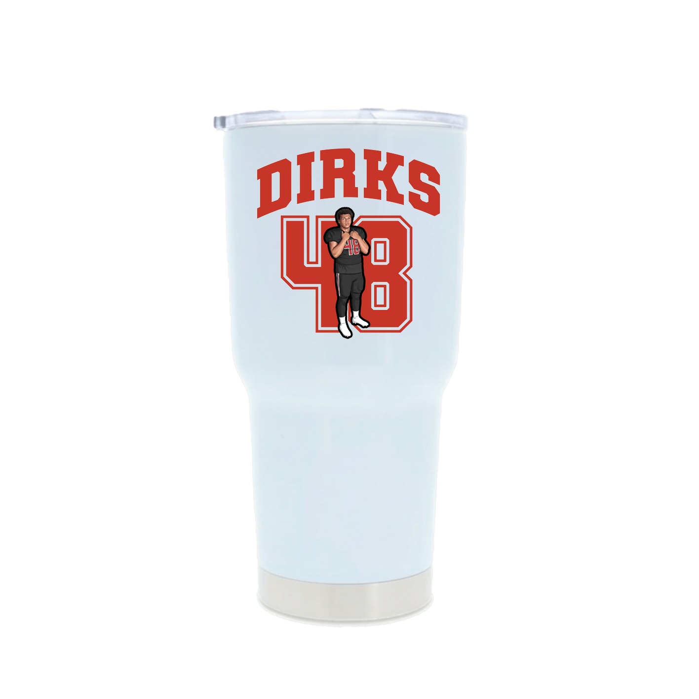 30oz Stainless Steel Tumbler — Number in White
