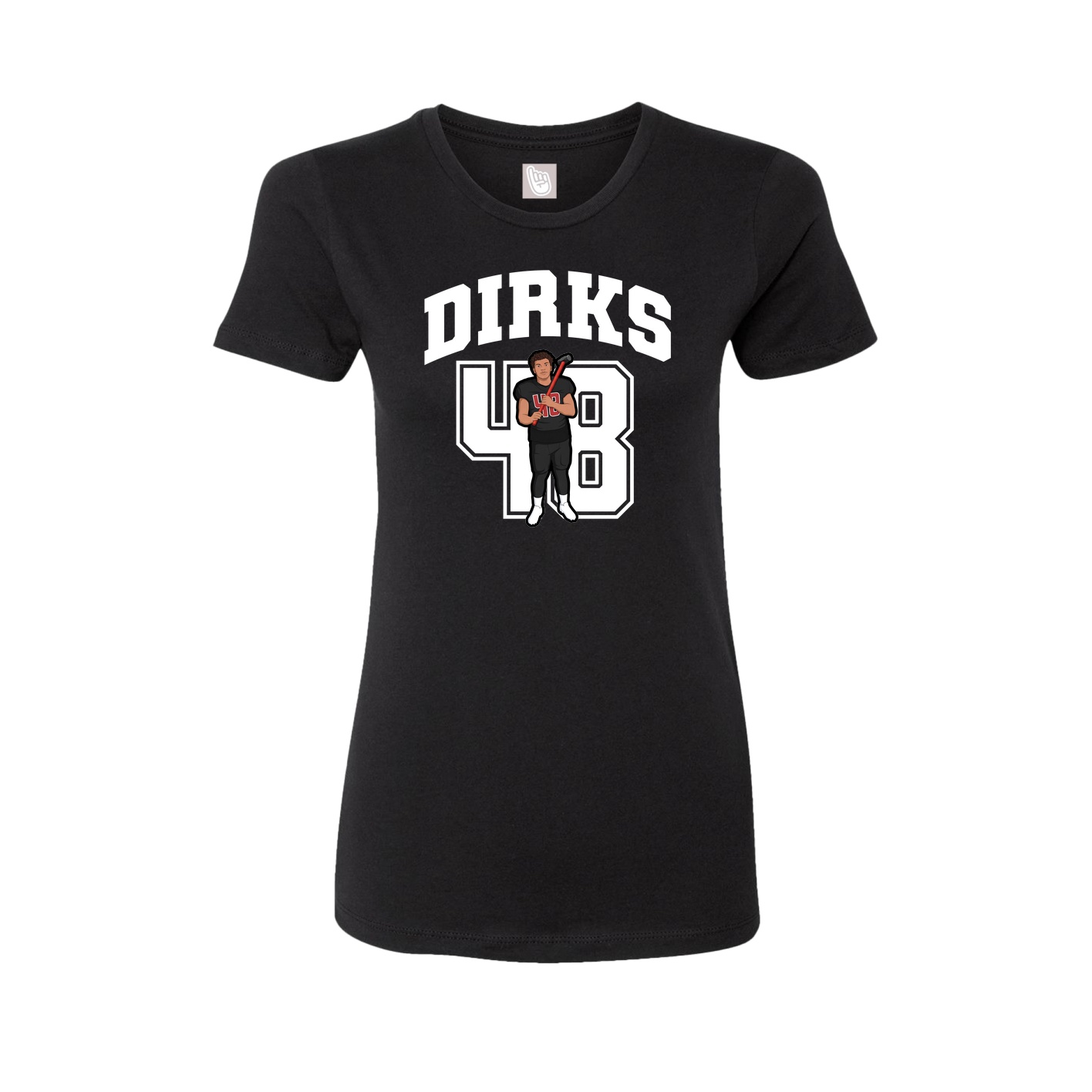 Fitted Women's Tee — Number in Black