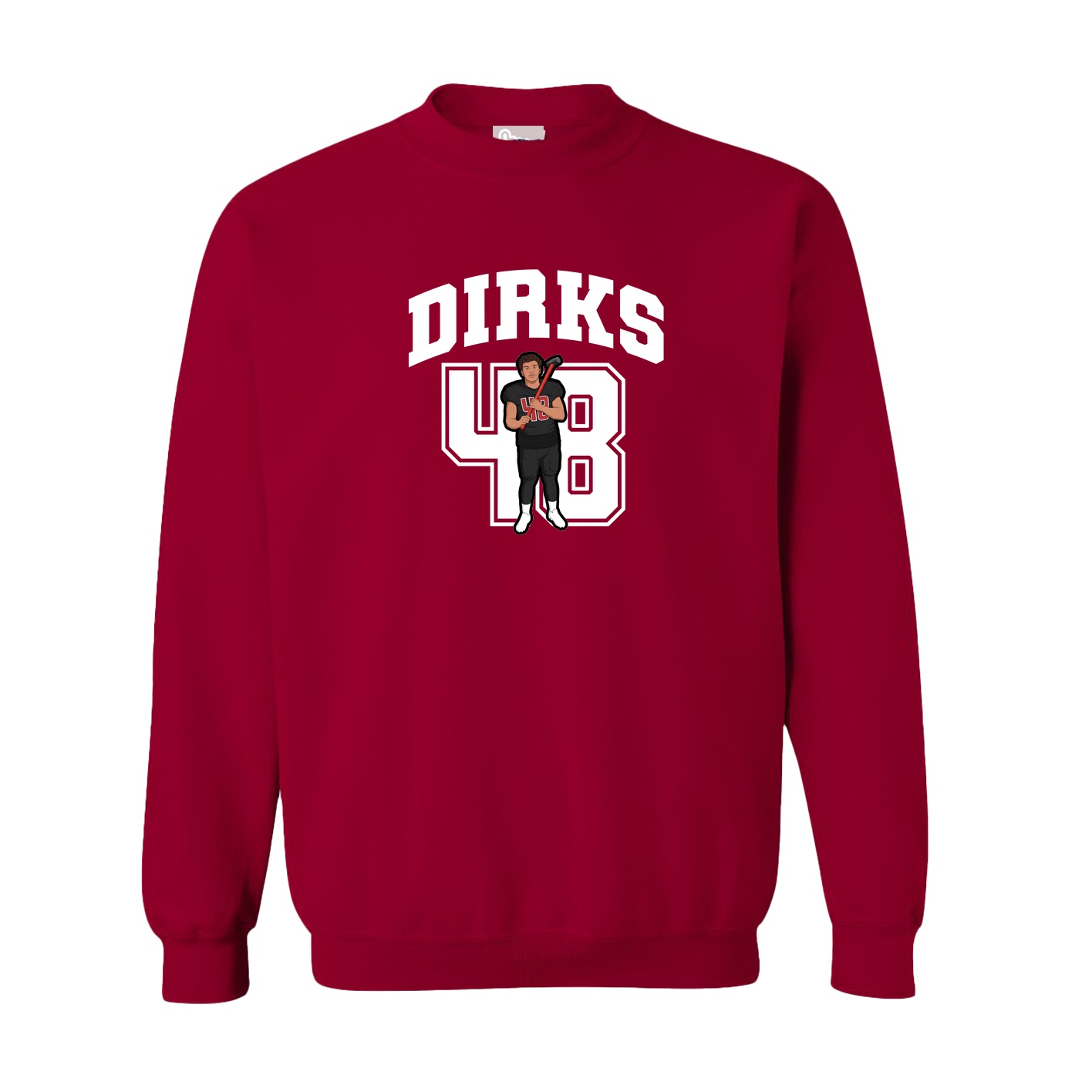 Fleece Crew — Number in Cardinal