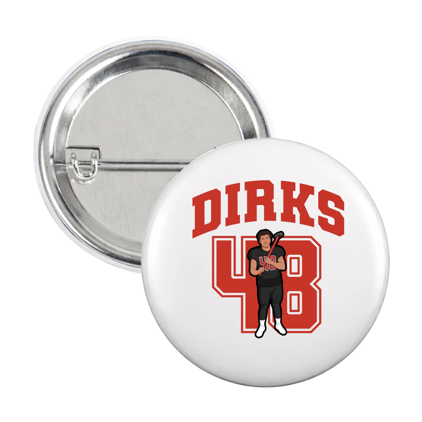 Game Day Button — Number in White