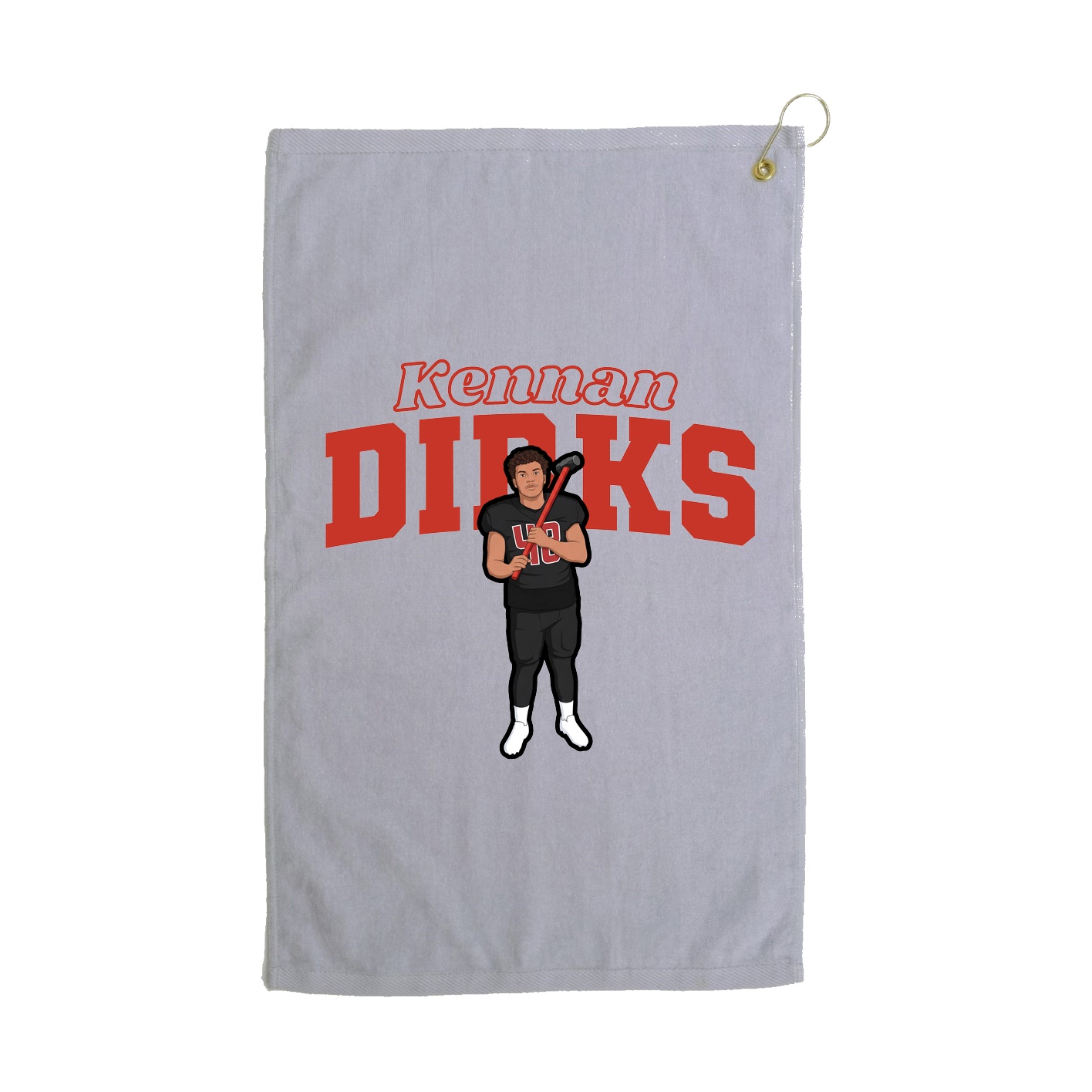 Golf Towel — Name Arch in Grey