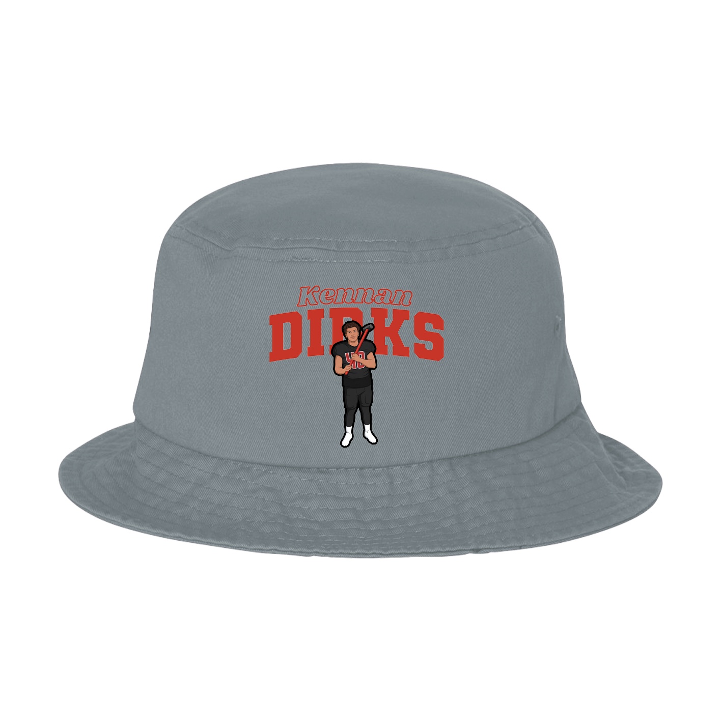 Bucket Cap — Name Arch in Grey