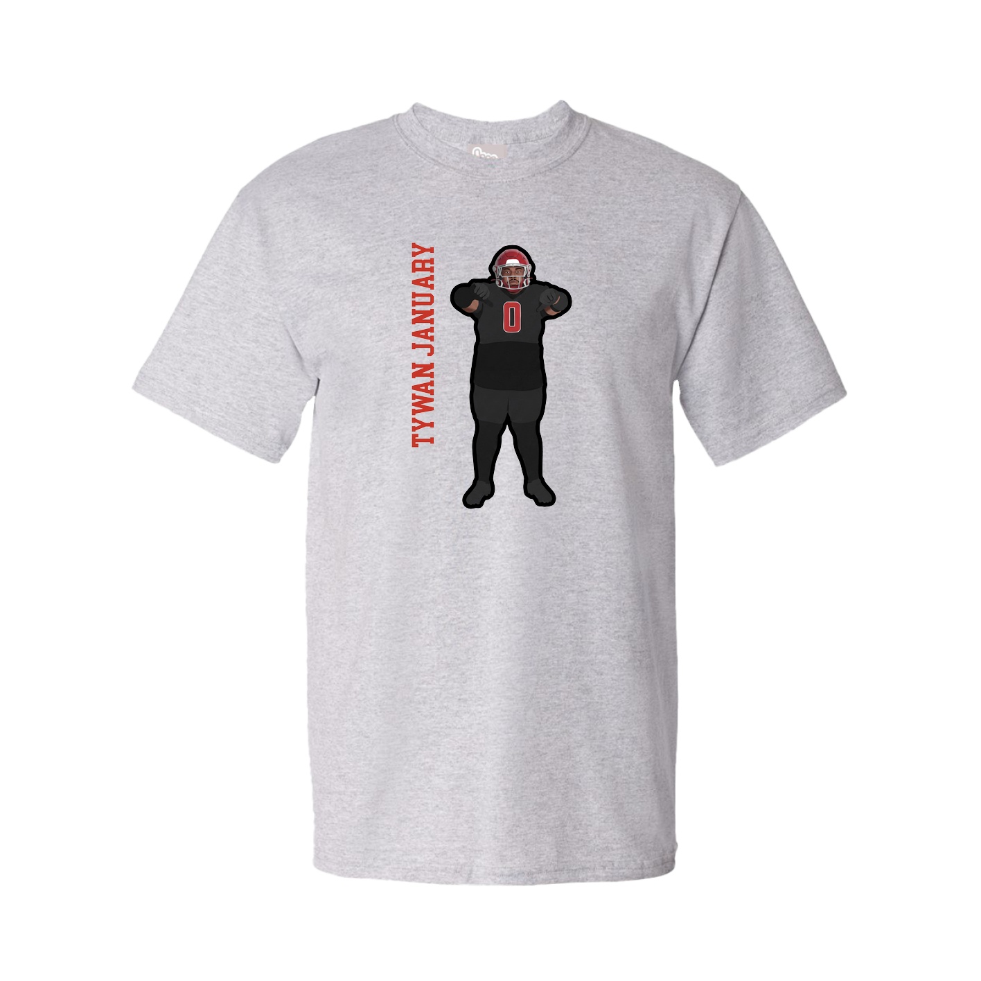 Youth Tee — Name Vertical in Grey
