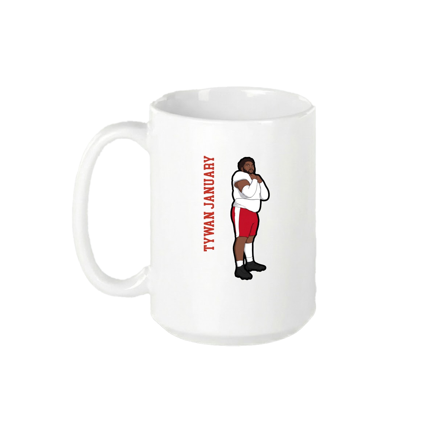 15oz Coffee Mug — Name Vertical in White
