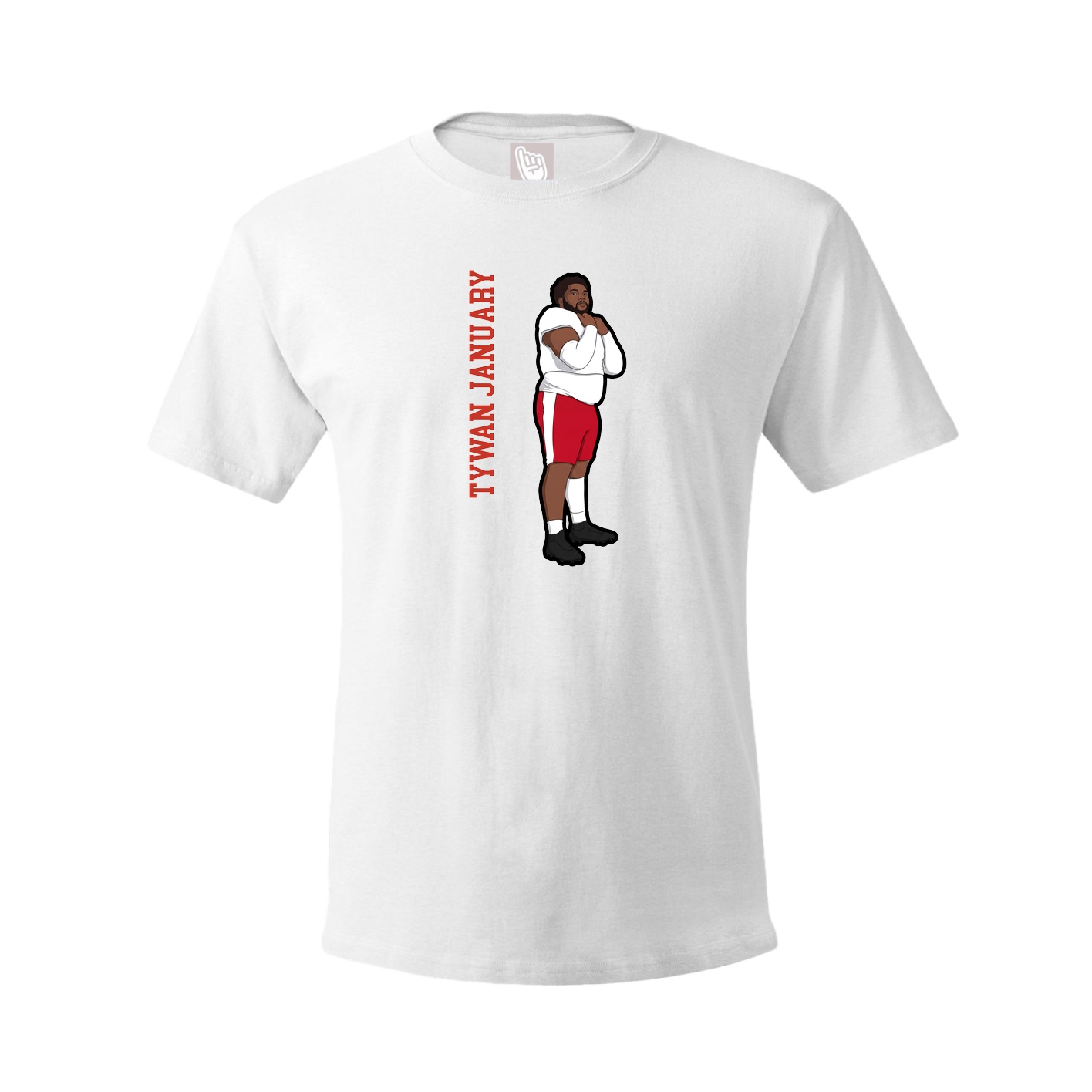 Tee — Name Vertical in White