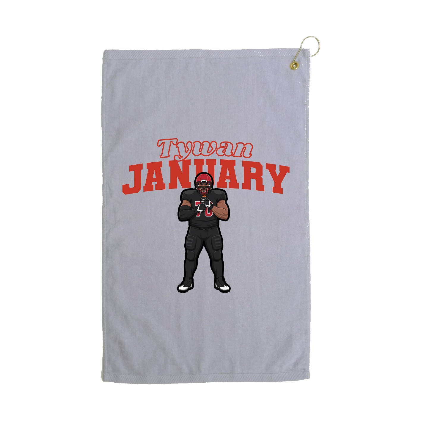 Golf Towel — Name Arch in Grey