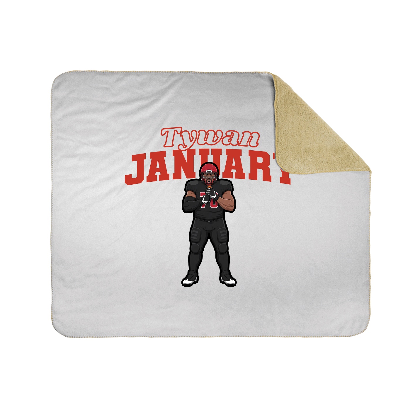 Throw Blanket — Name Arch in White
