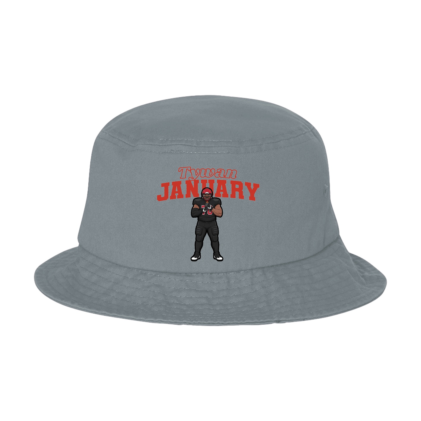 Bucket Cap — Name Arch in Grey