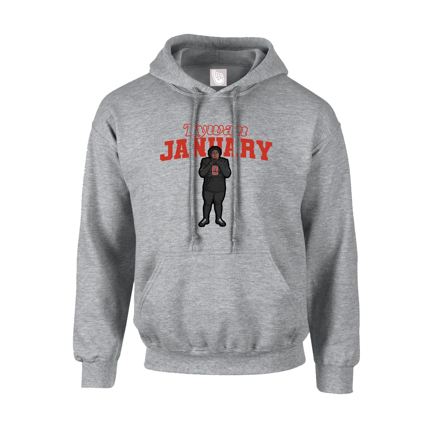 Youth Hoodie — Name Arch in Grey