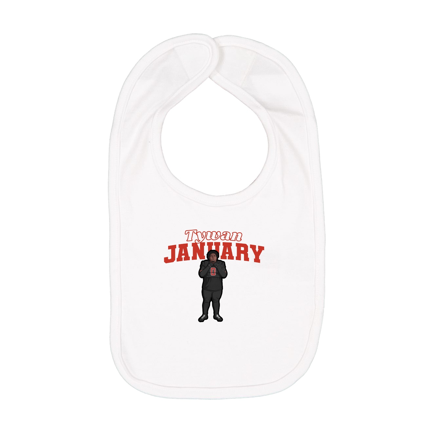 Infant Bib — Name Arch in White