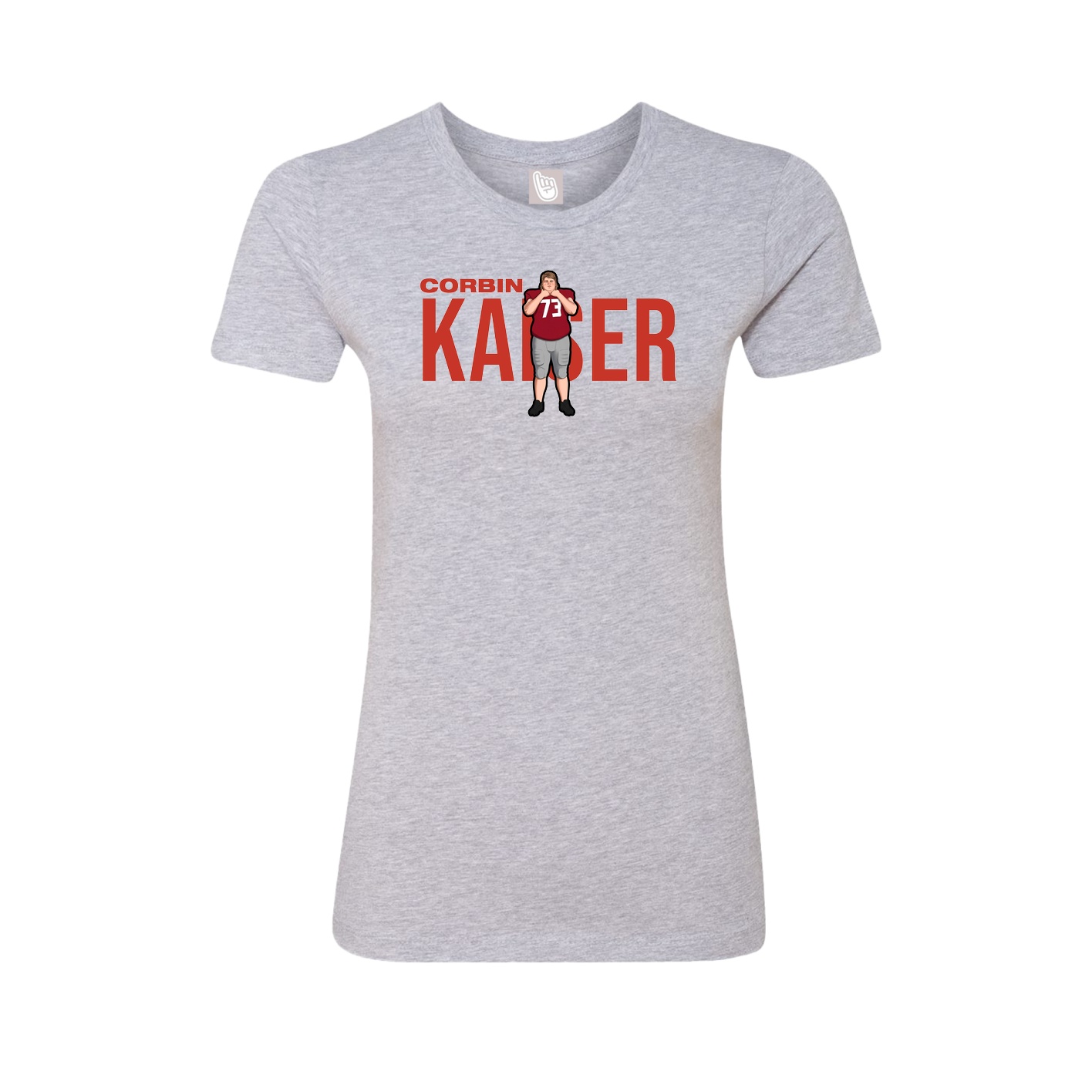 Fitted Women's Tee — Player Name in Grey