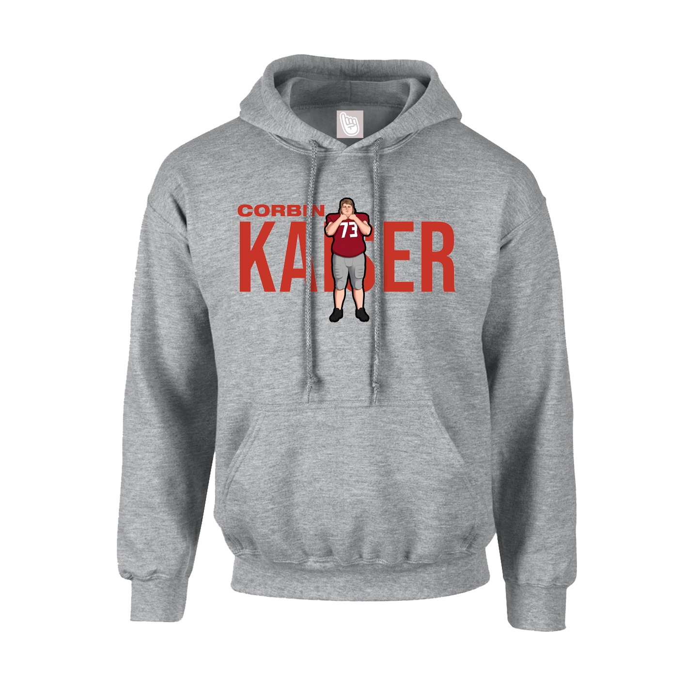 Hoodie — Player Name in Grey