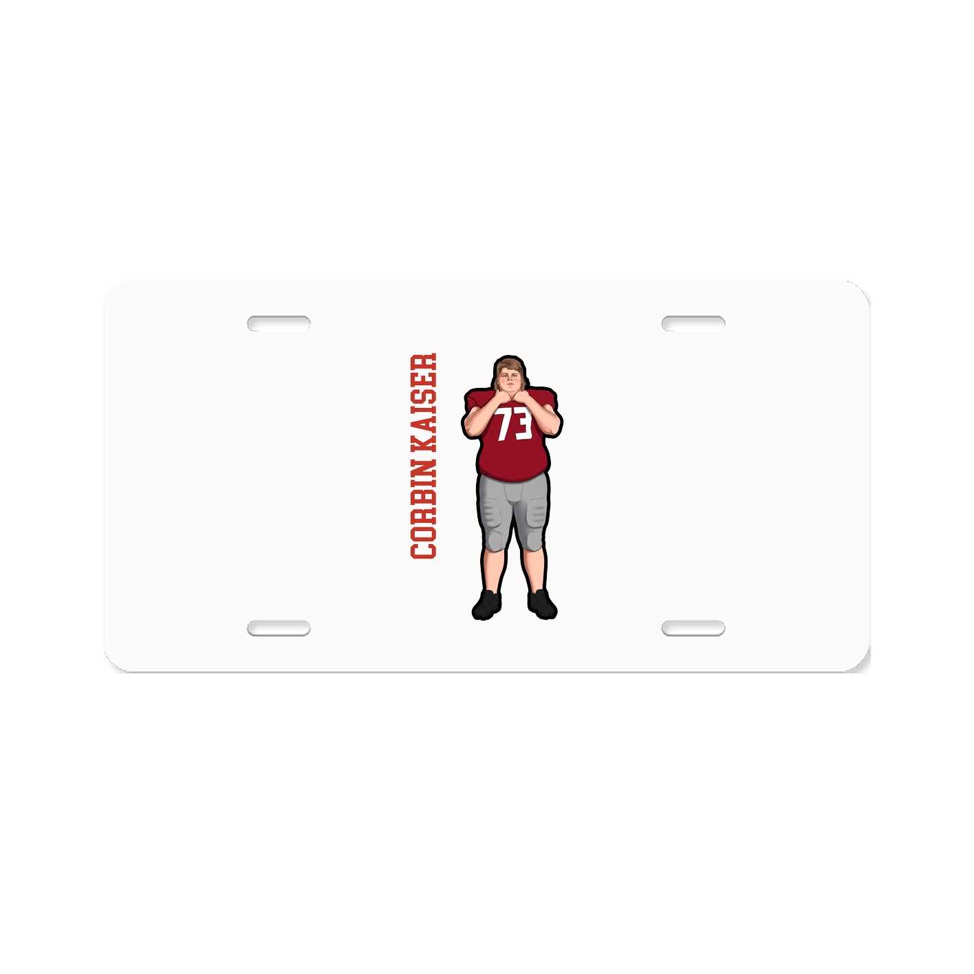 License Plate — Name Vertical in Classic
