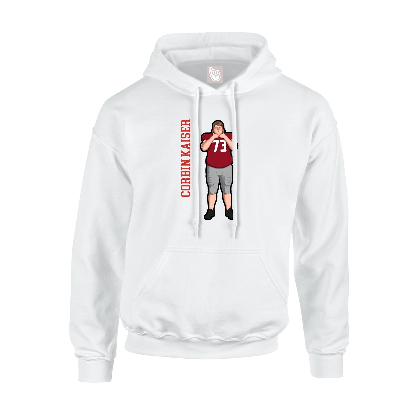 Hoodie — Name Vertical in White