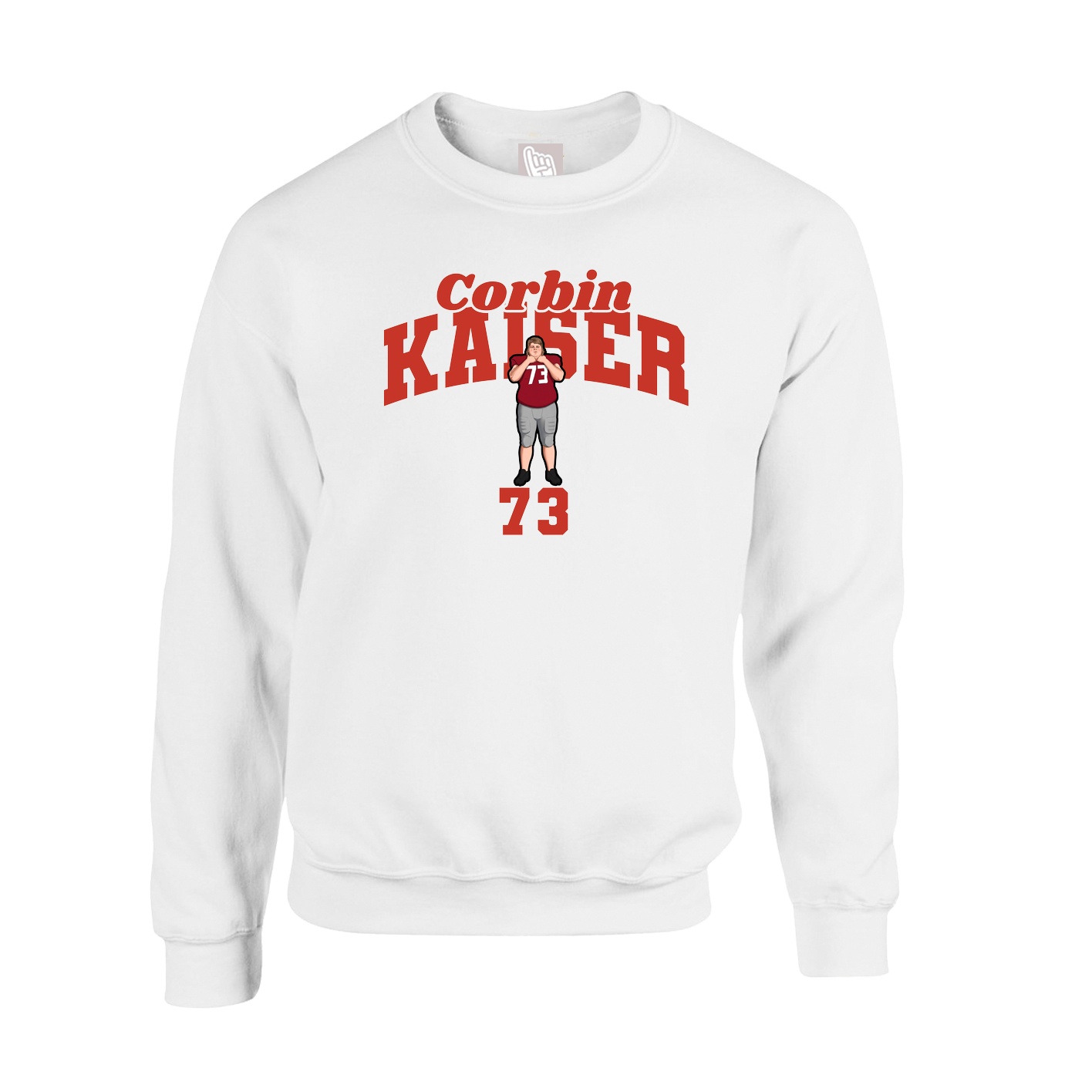 Fleece Crew — Signature Arch in White