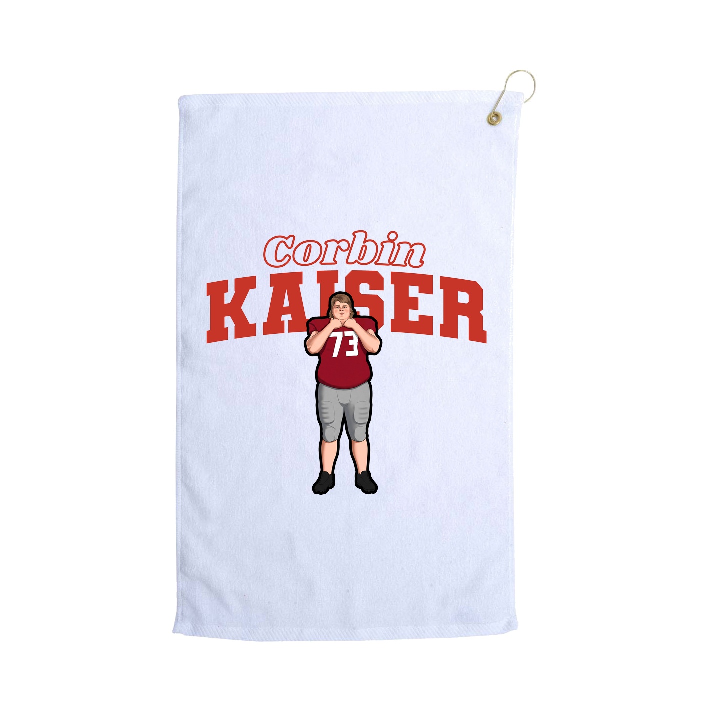 Golf Towel — Name Arch in White