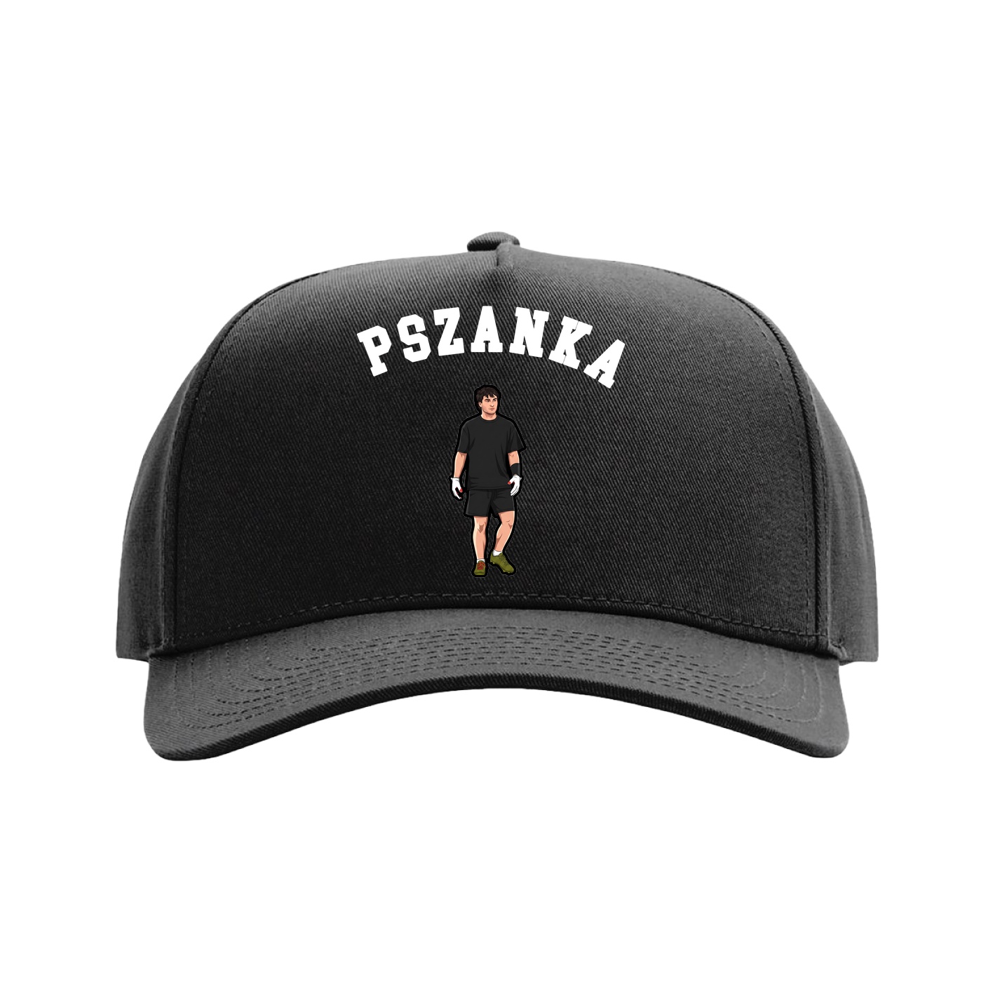 Full Fabric Five-Panel Champ Cap — Shirsey Arch in Black