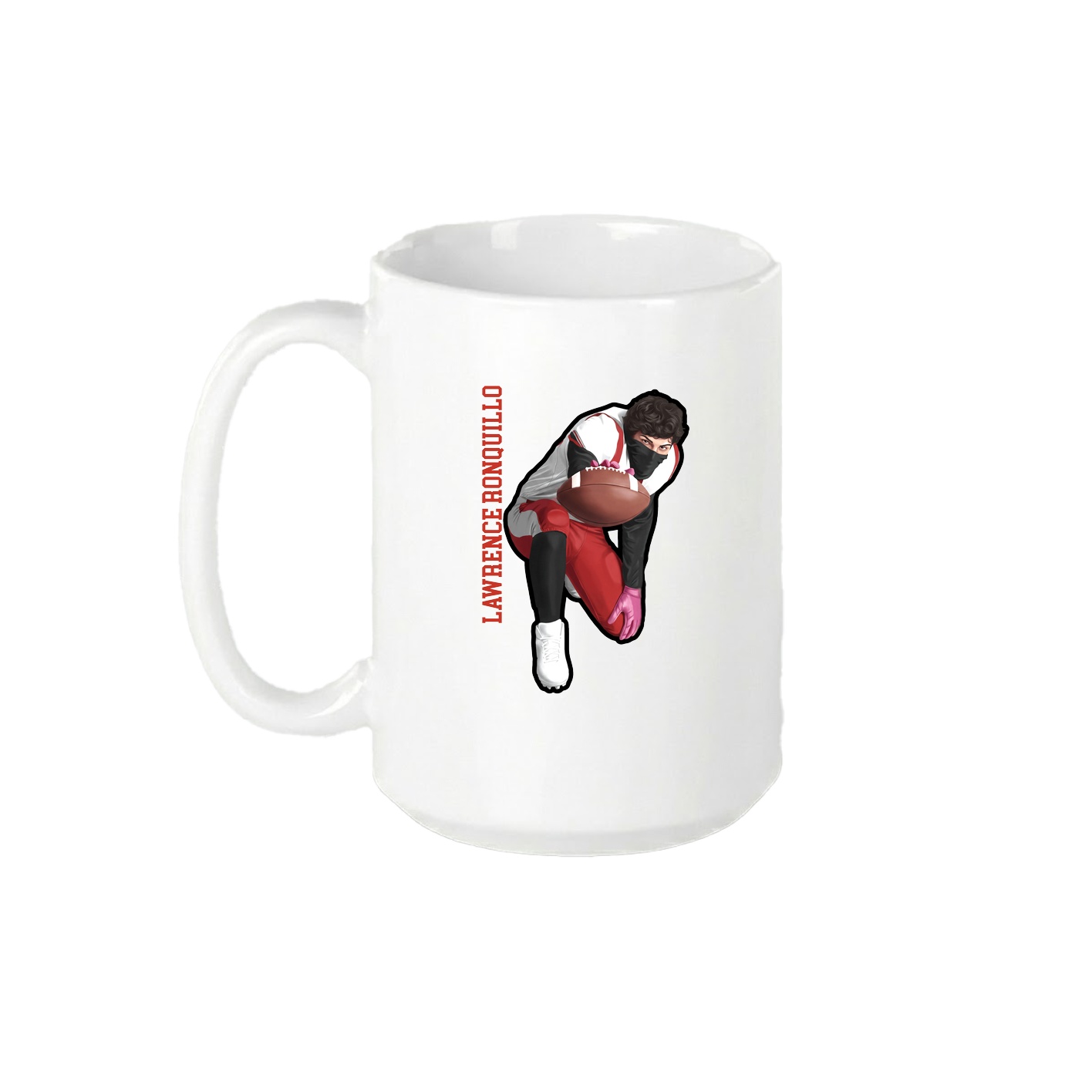 15oz Coffee Mug — Name Vertical in White