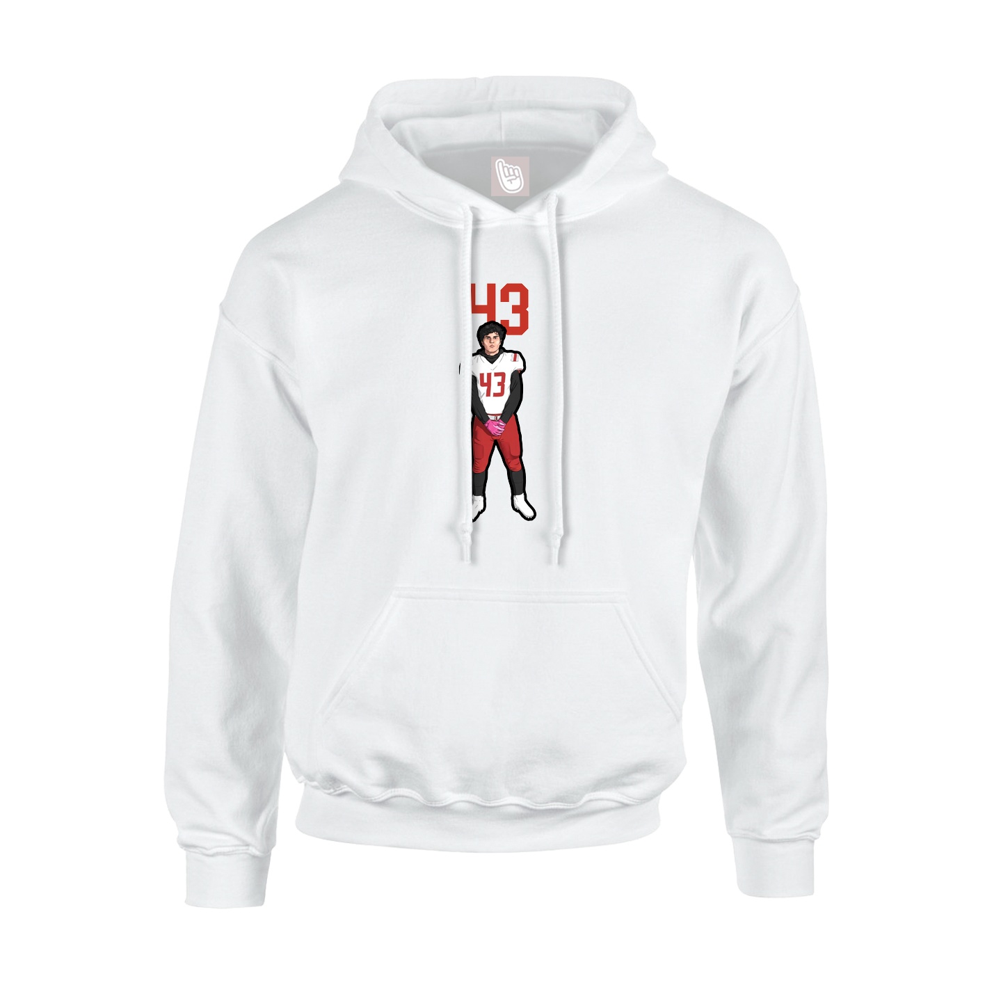 Hoodie — Number Top in White