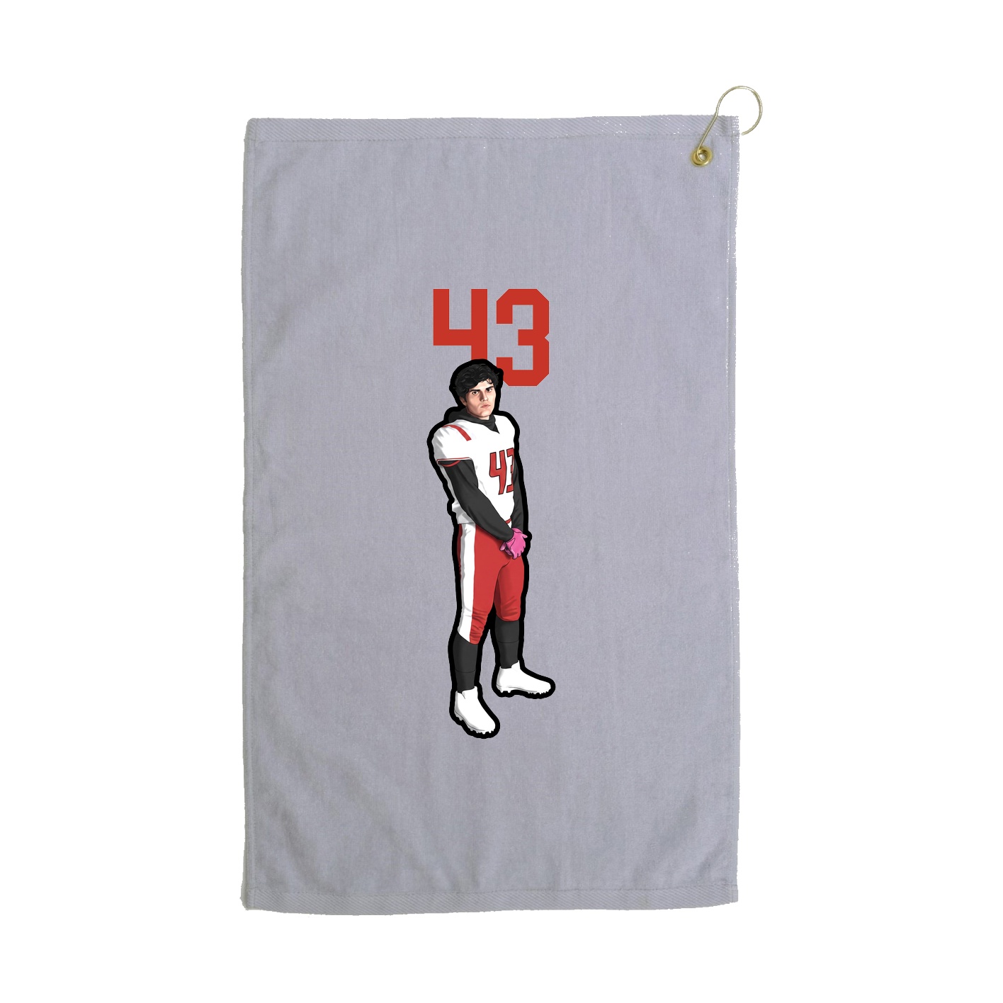 Golf Towel — Number Top in Grey